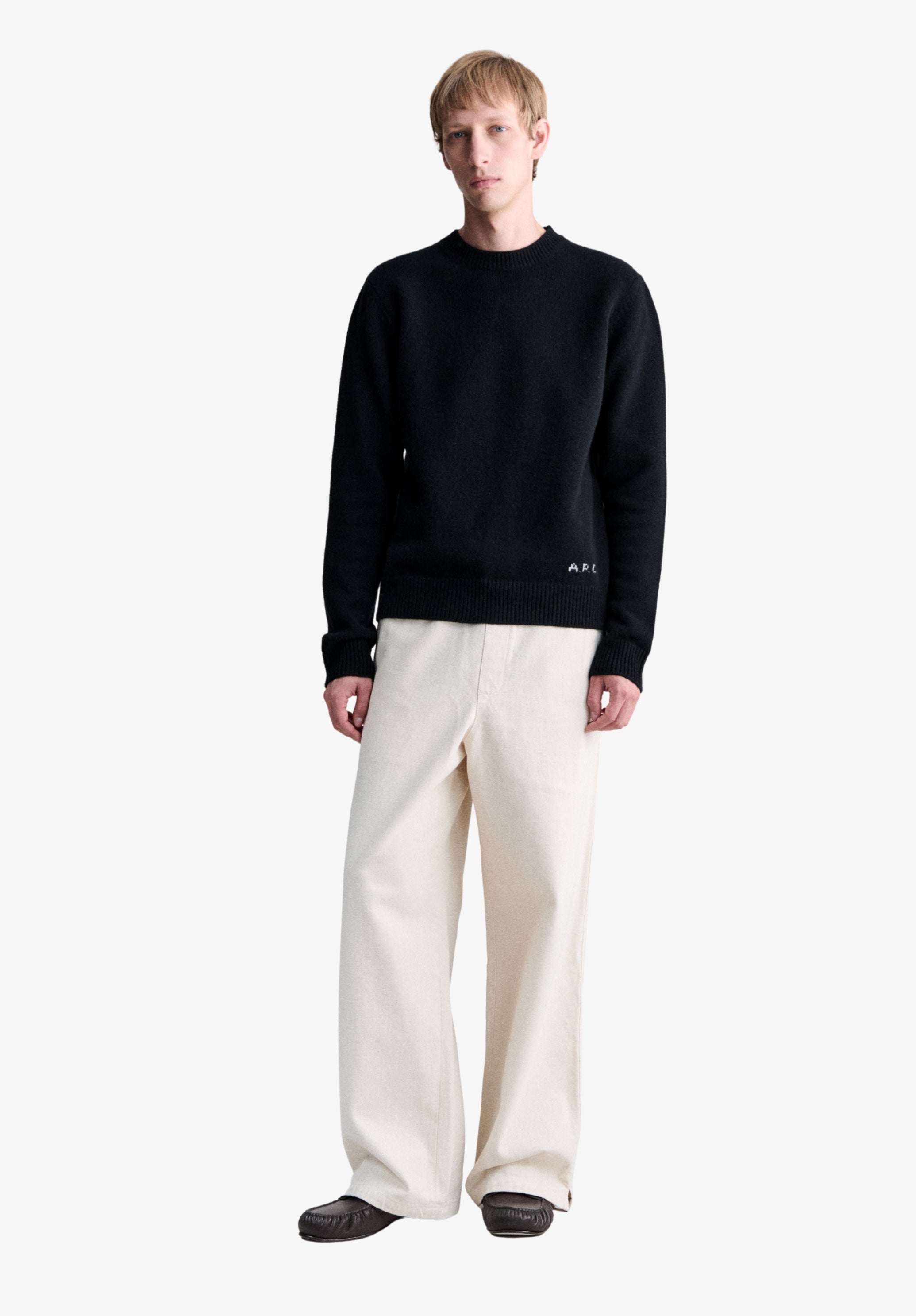 Cremeweiße Workwear-Hose