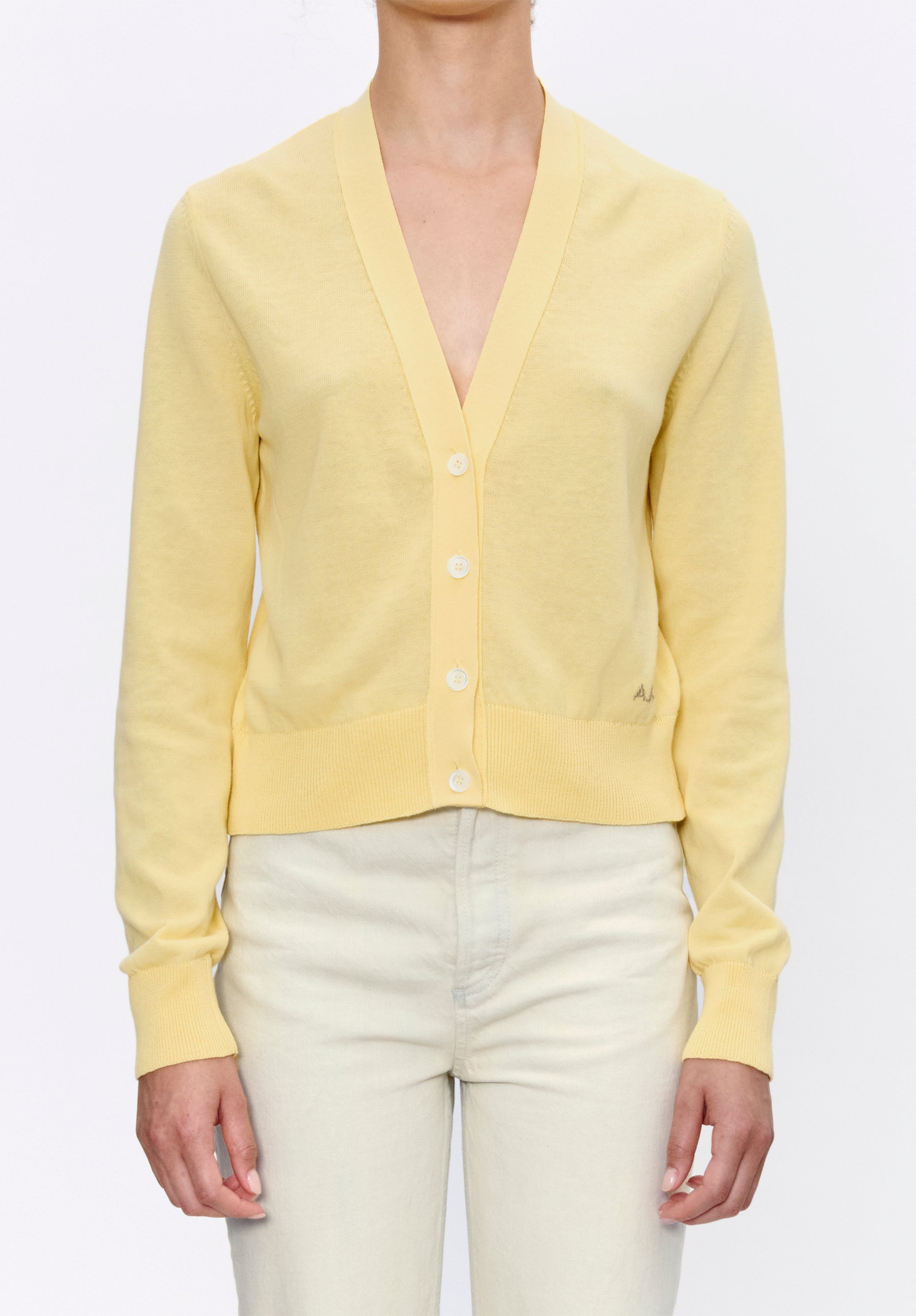 Deep V-neck cardigan - 4