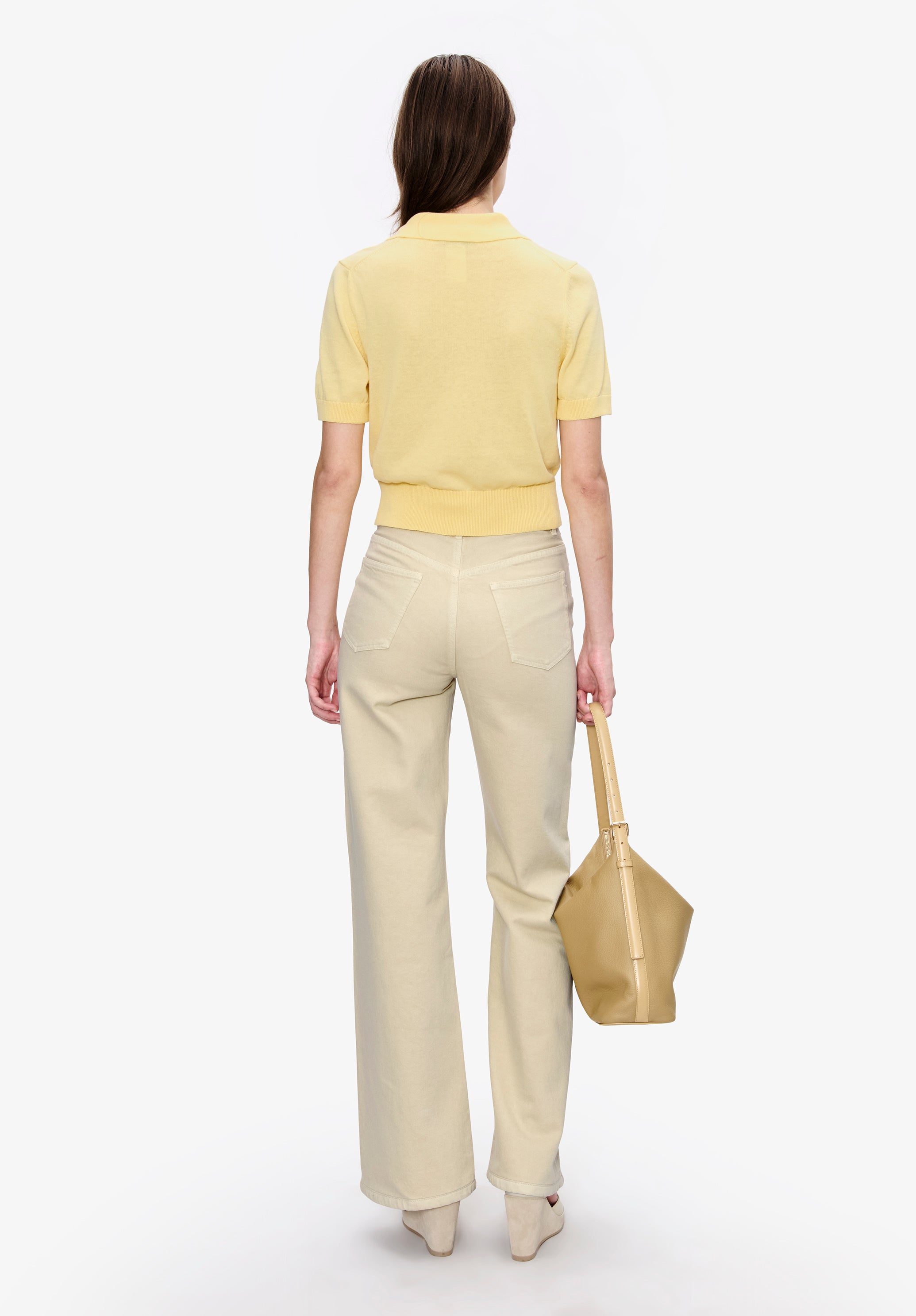 Solid-colour polo shirt in cotton crepe - 3