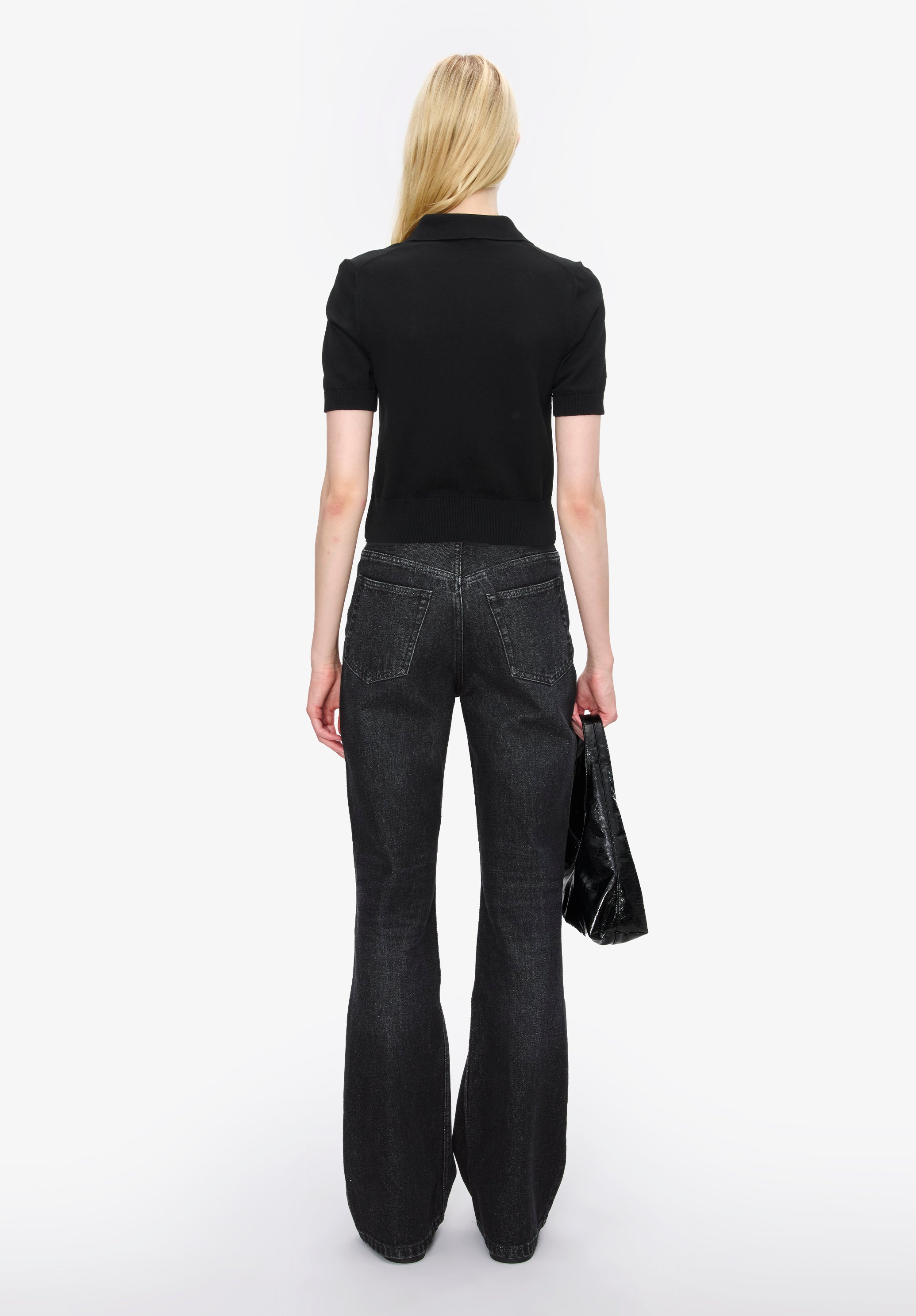 Solid-colour polo shirt in cotton crepe - 3