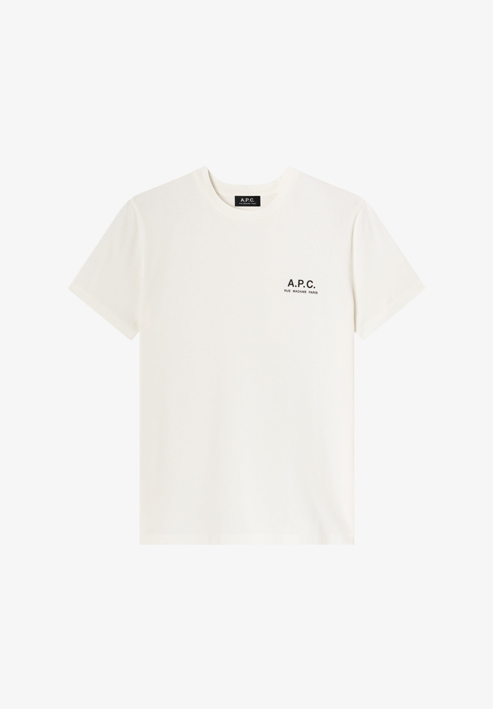 Off-white t-shirt with A.P.C. Rue Madame logo - 0