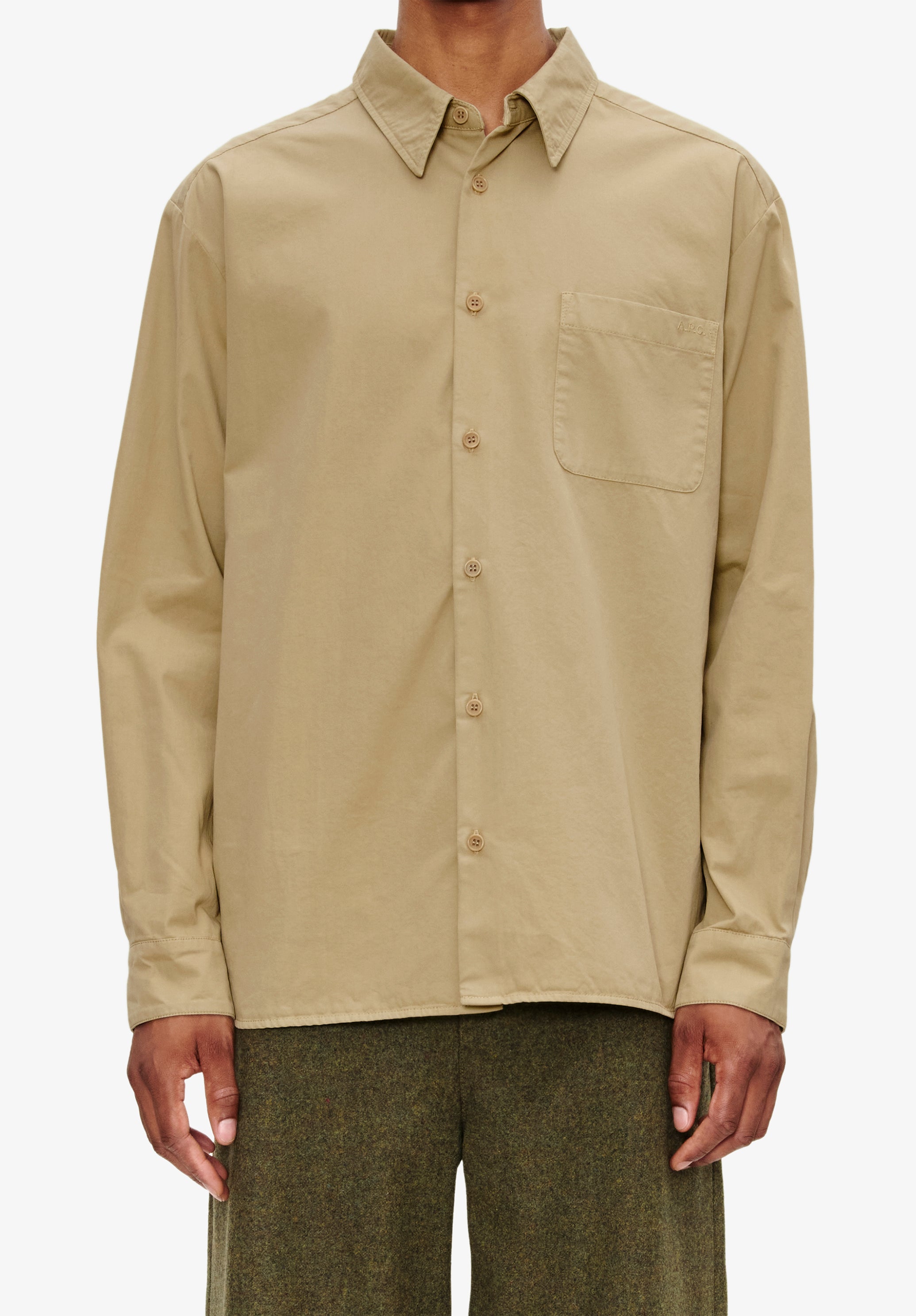Loose-fit gabardine shirt - 4