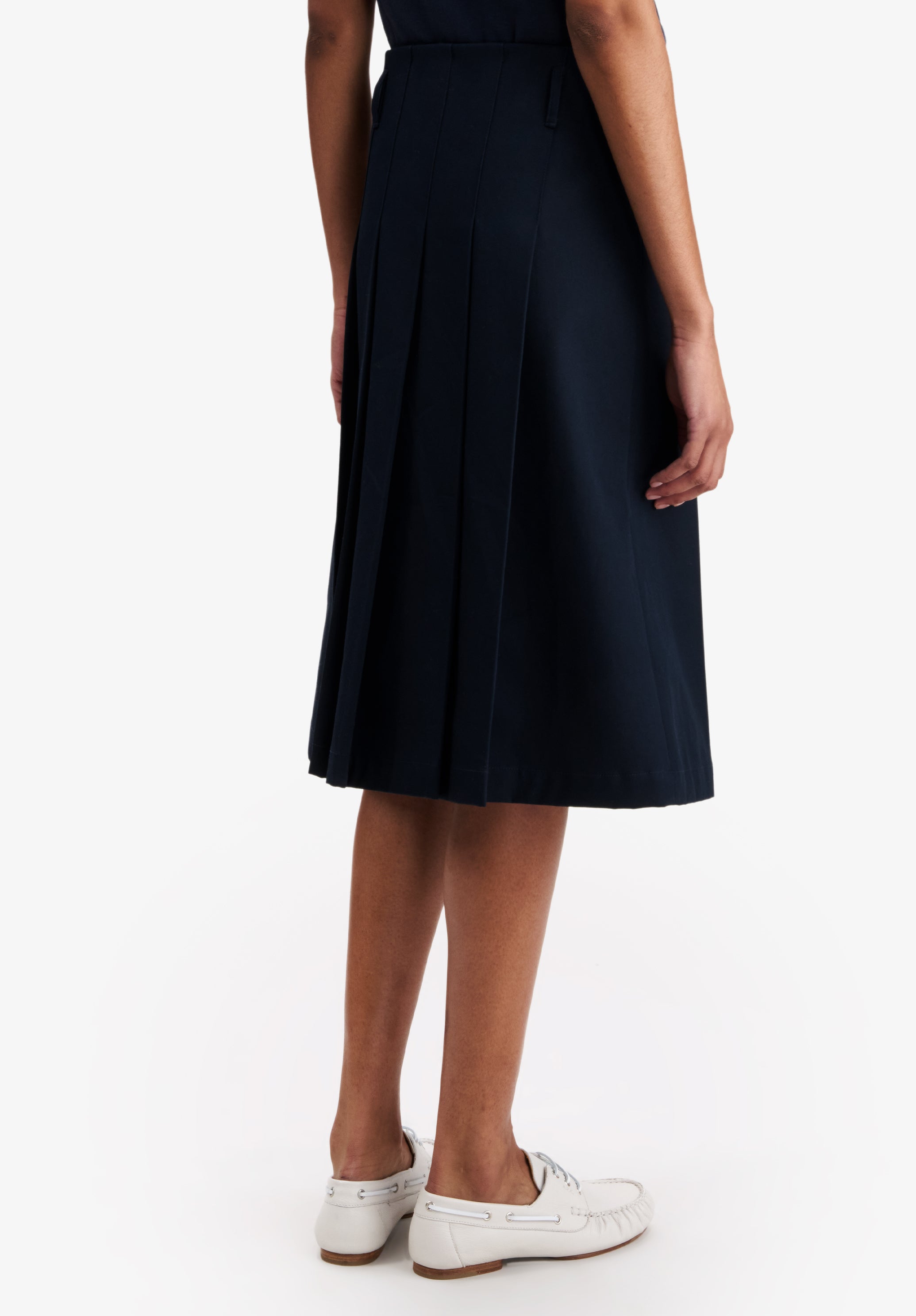 Pleated navy blue skirt - 4