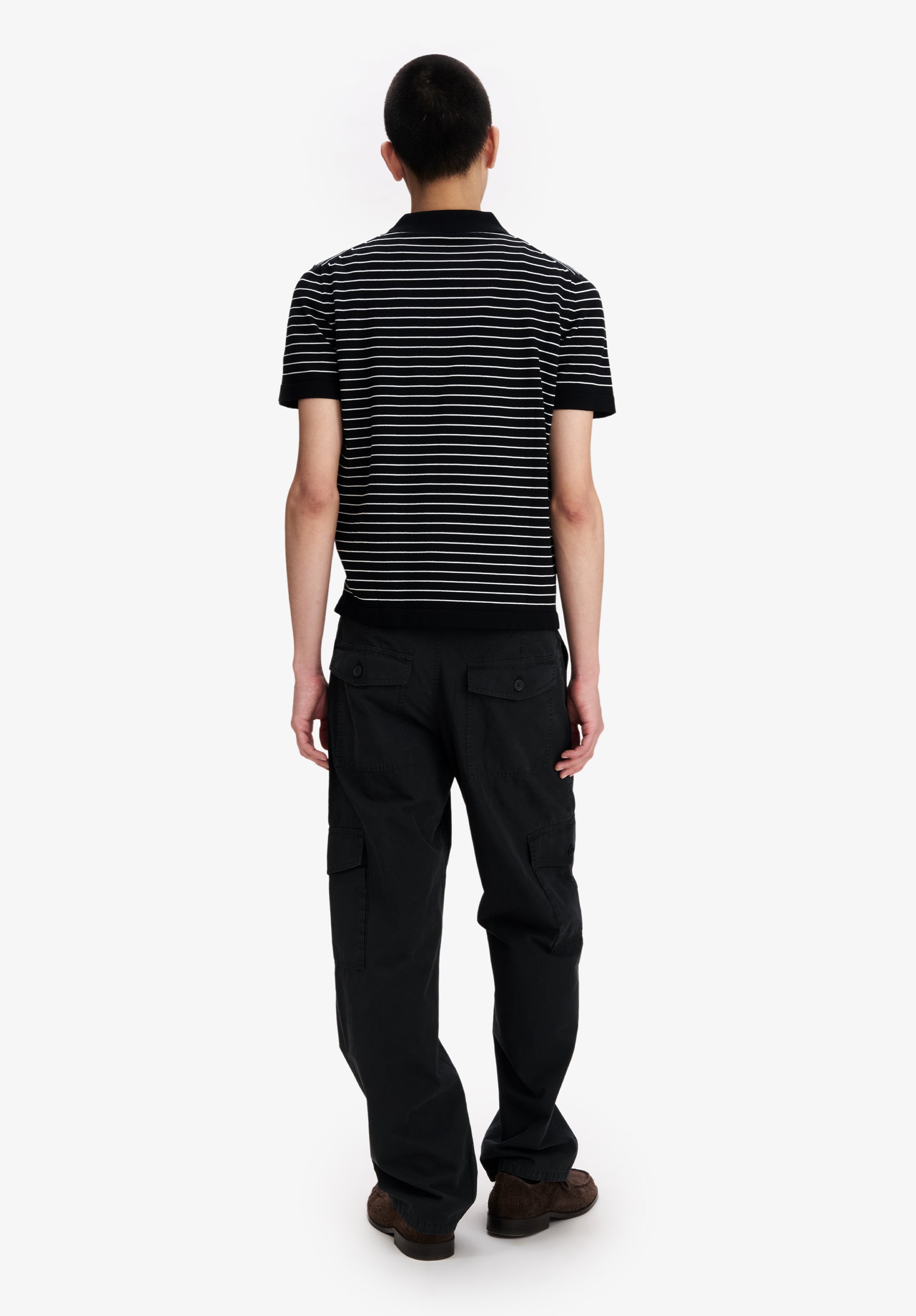 Fitted striped black polo - 2