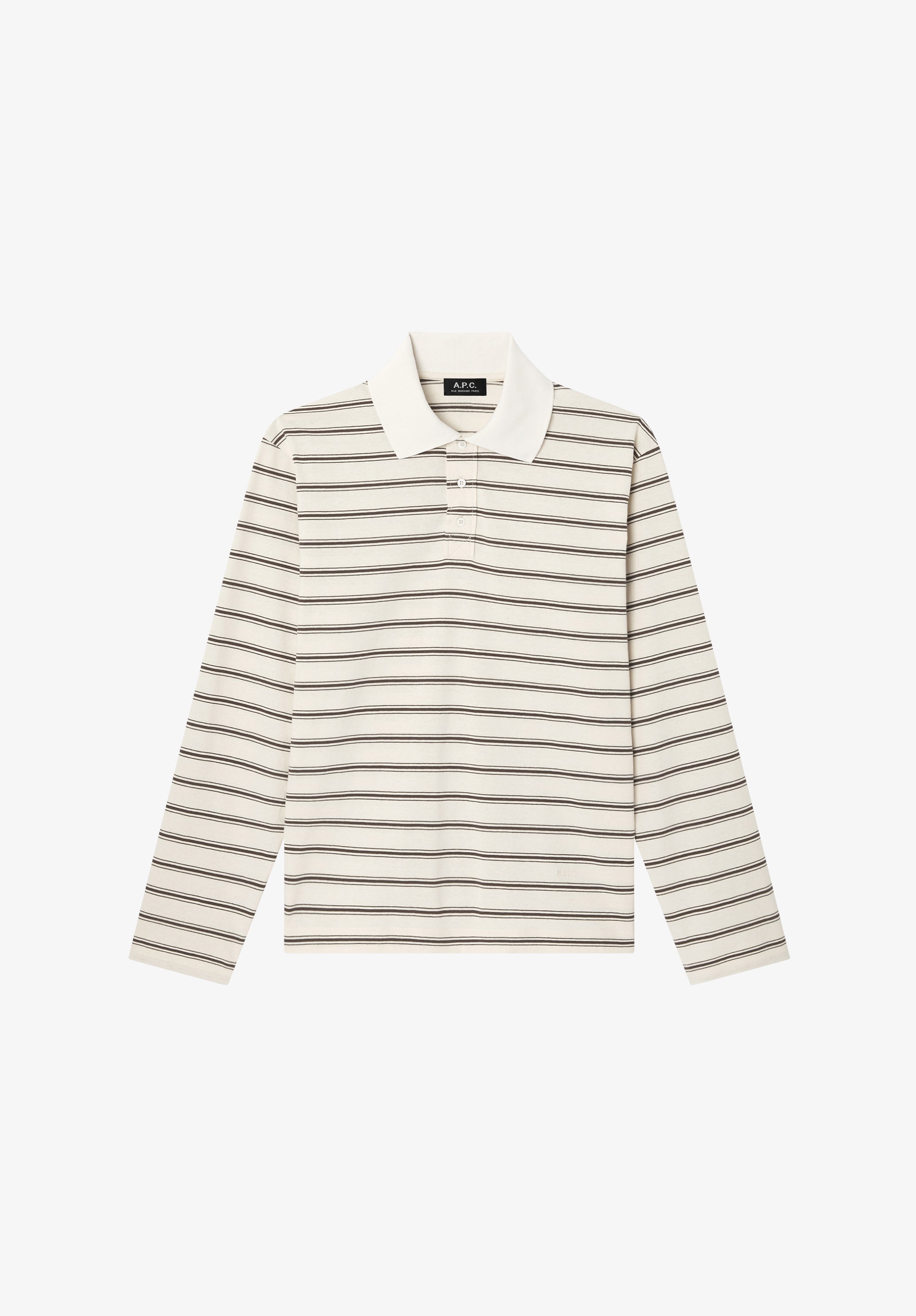 Long-sleeve striped polo shirt - 0