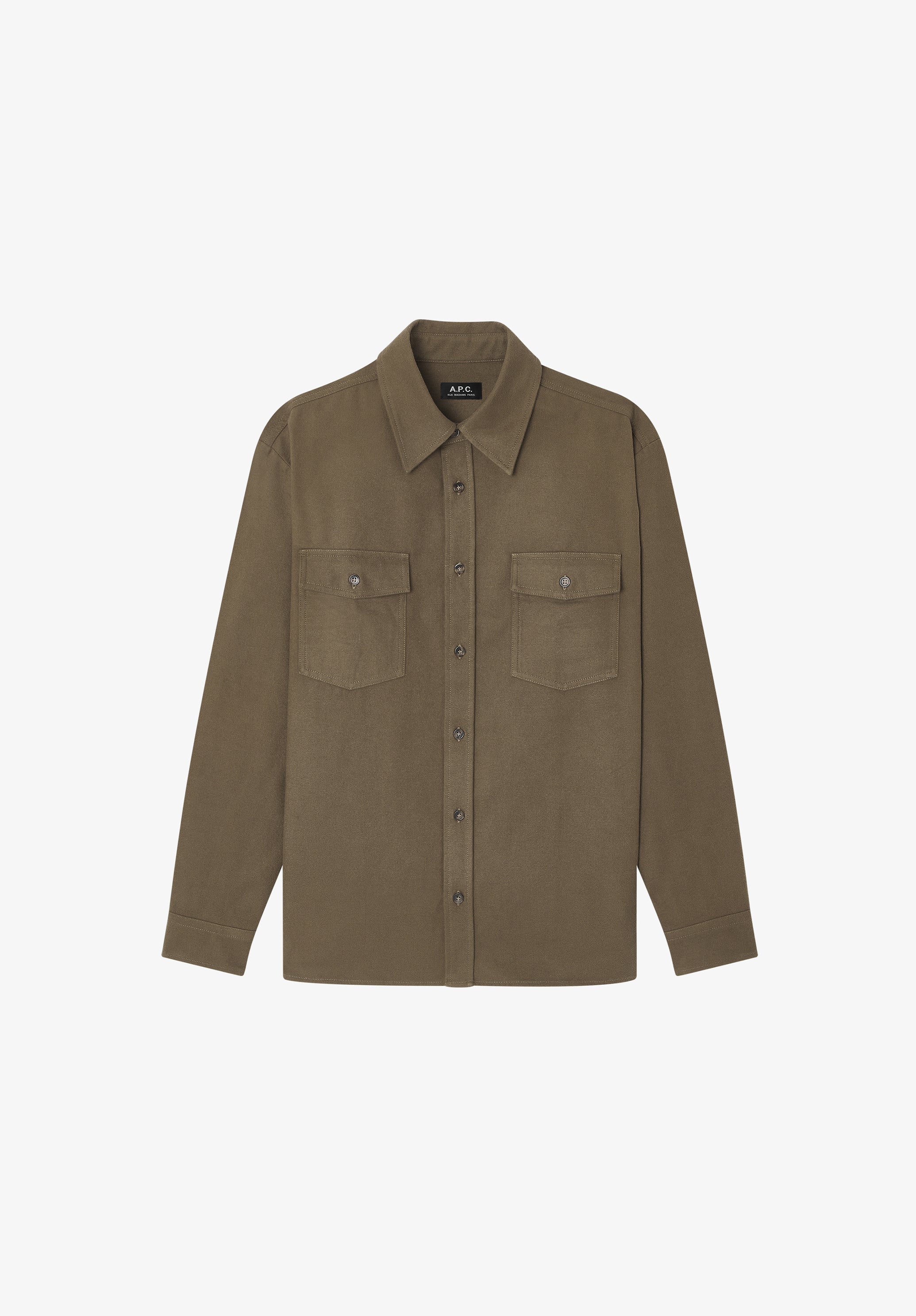 Solid-colour cotton overshirt