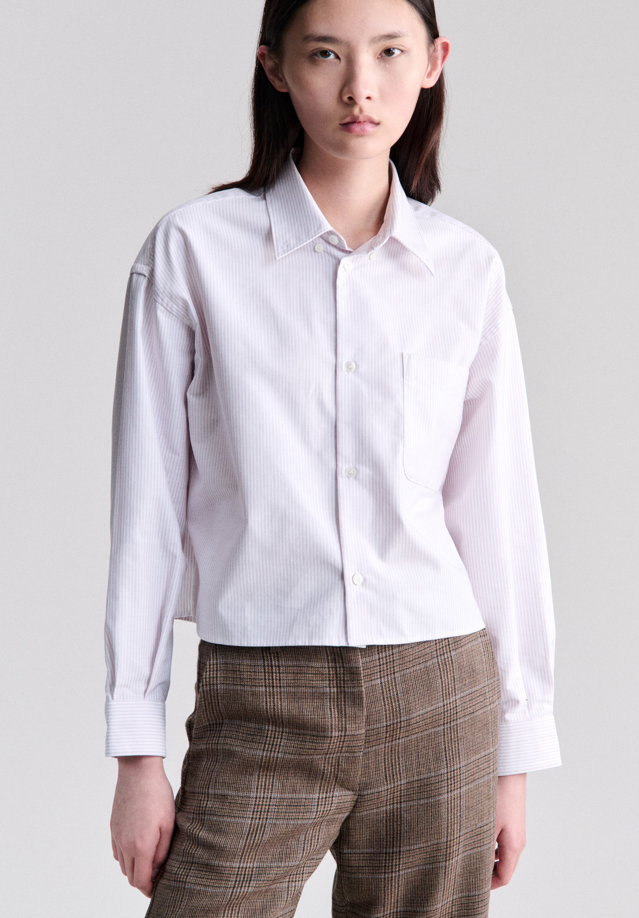 Short lilac oxford shirt