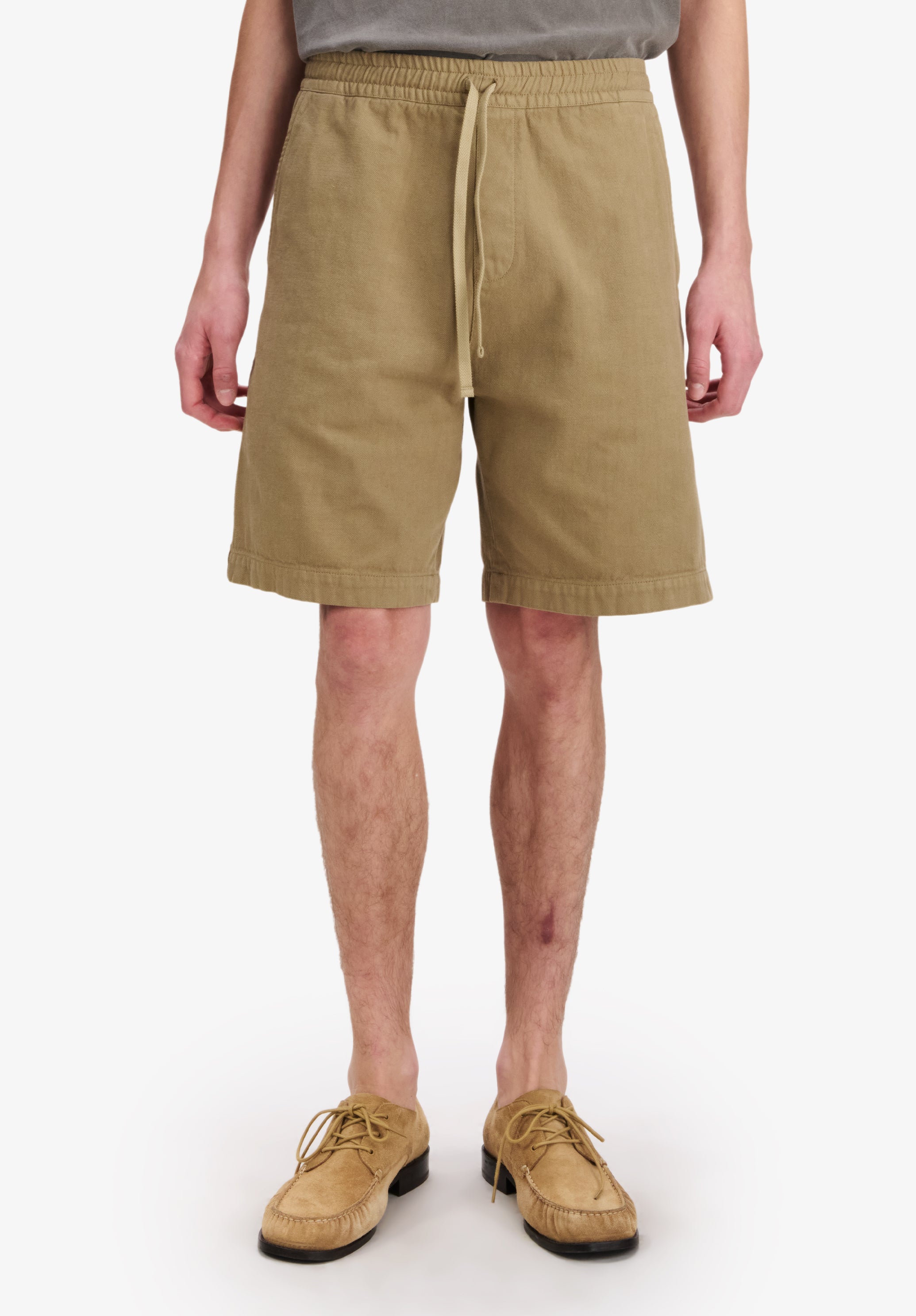 Loose dark beige Bermuda shorts - 3