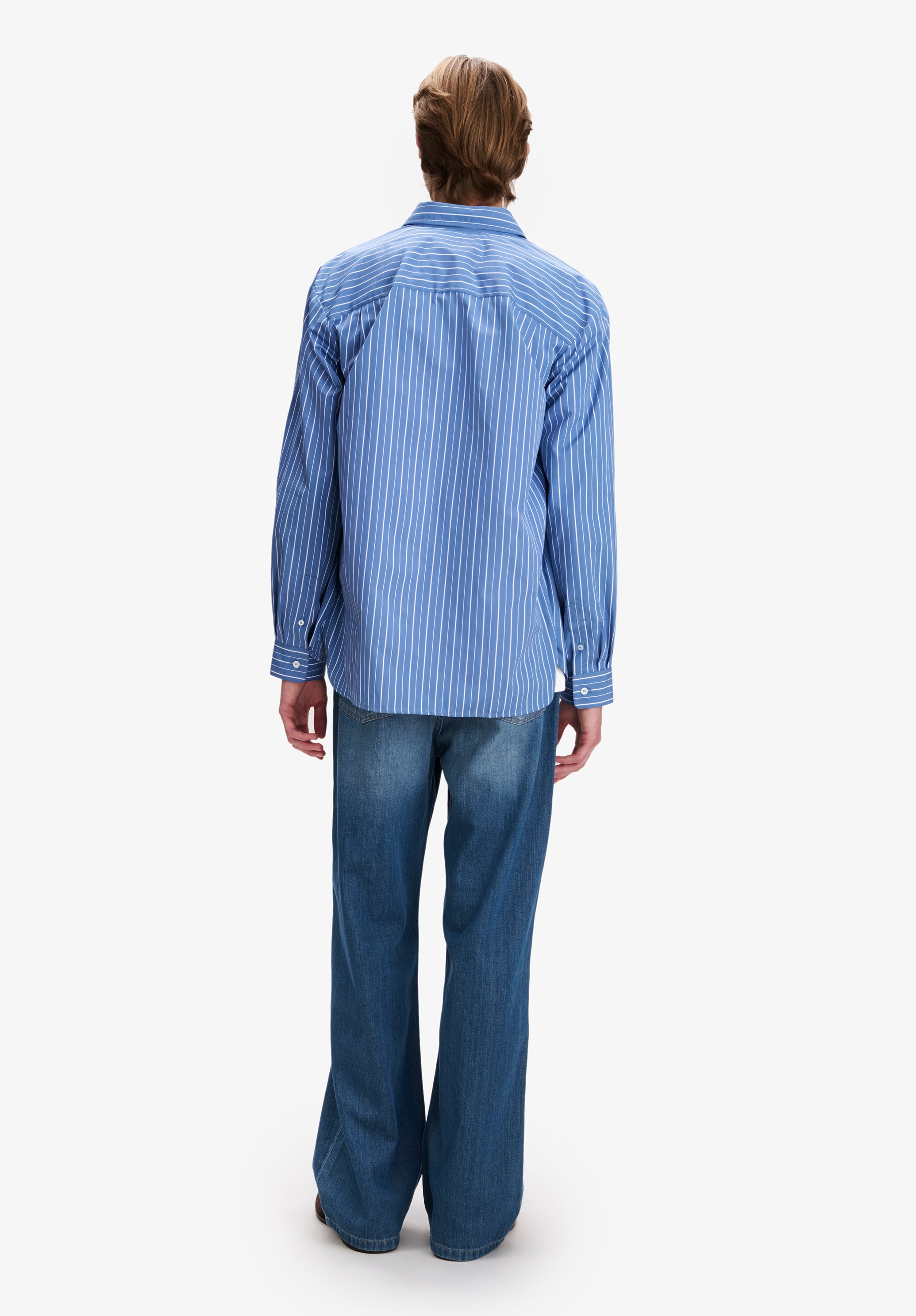 Blue shirt with white stripes - 2