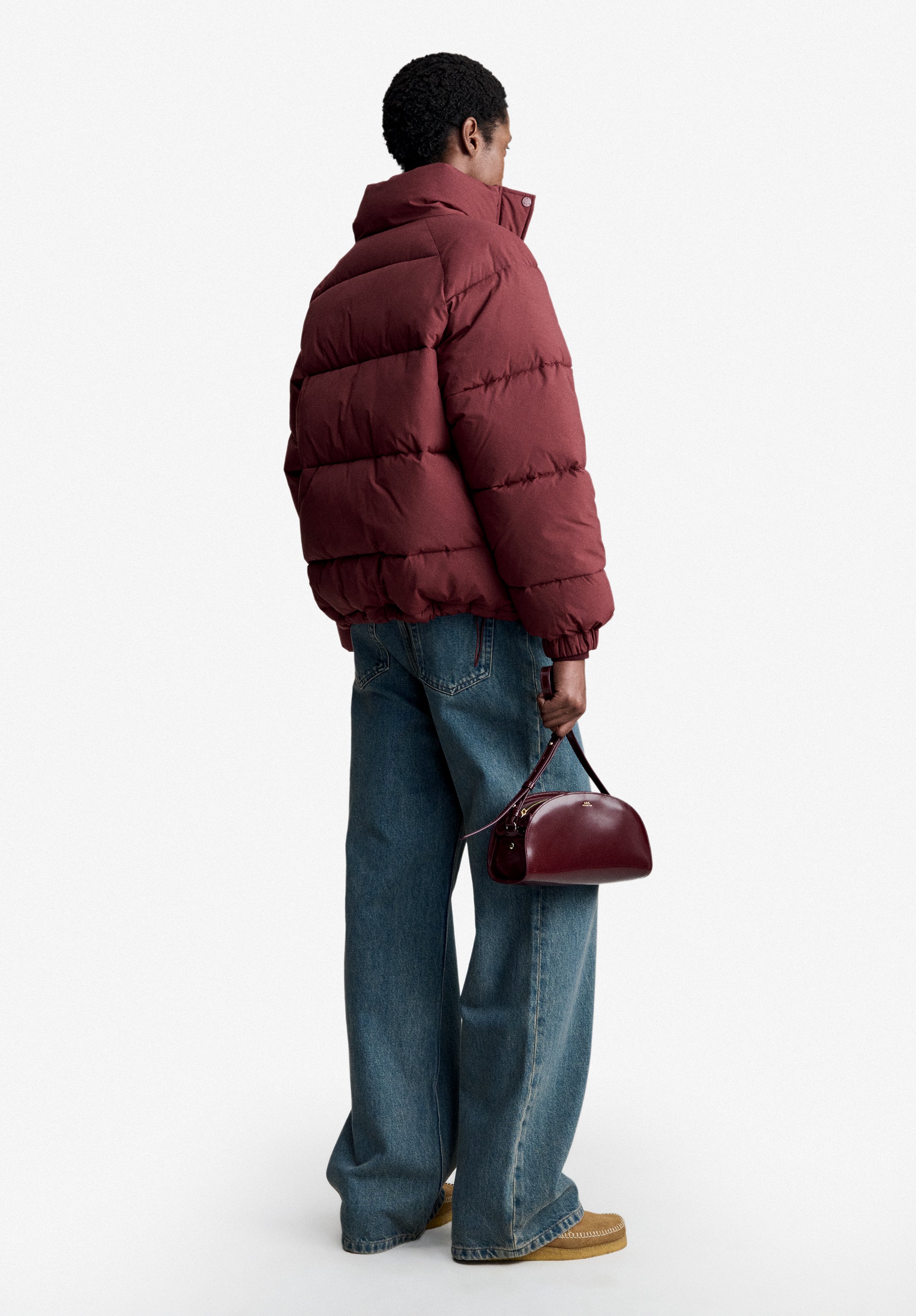 Burgundy water-repellent puffer jacket - 2