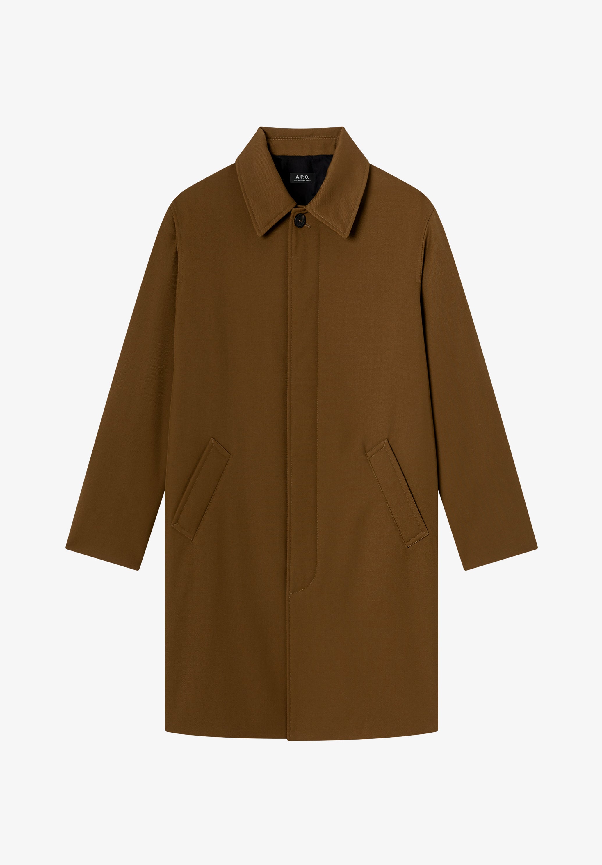 Khaki water-repellent wool mac - 0