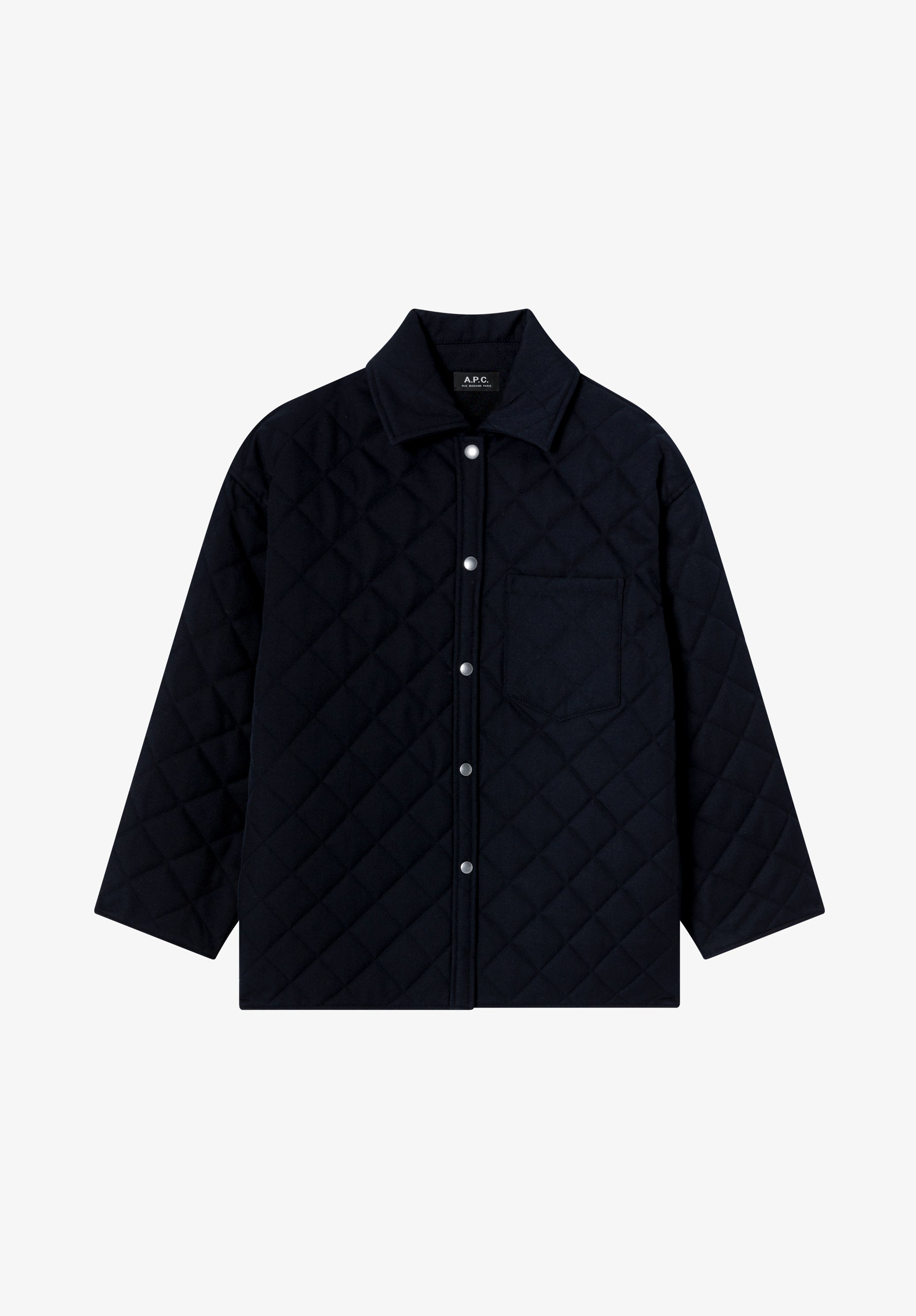 99AW A.P.C. フランス製 wool melton BDU Jacket Navy blue quilted wool jacket | A.P.C.