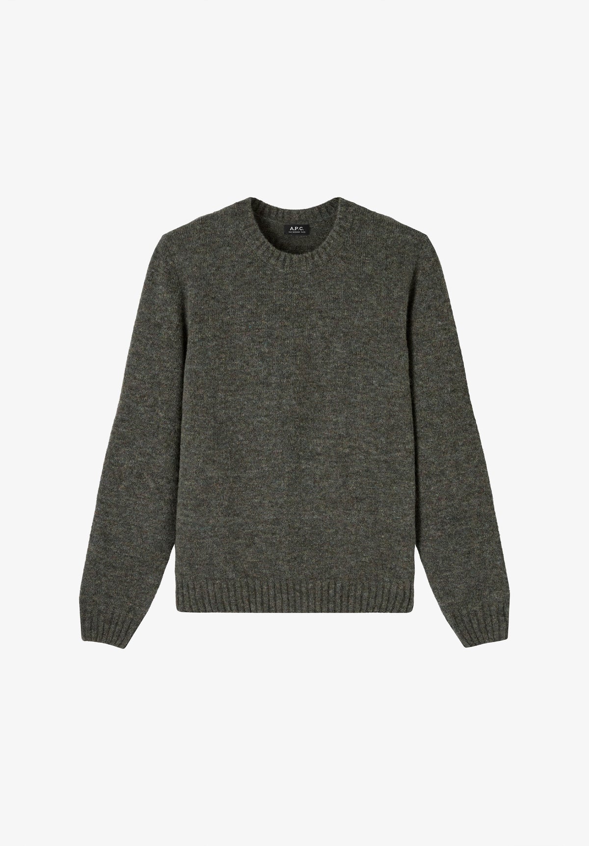 Weit geschnittener Pullover in Khaki und Ziegelrot meliert