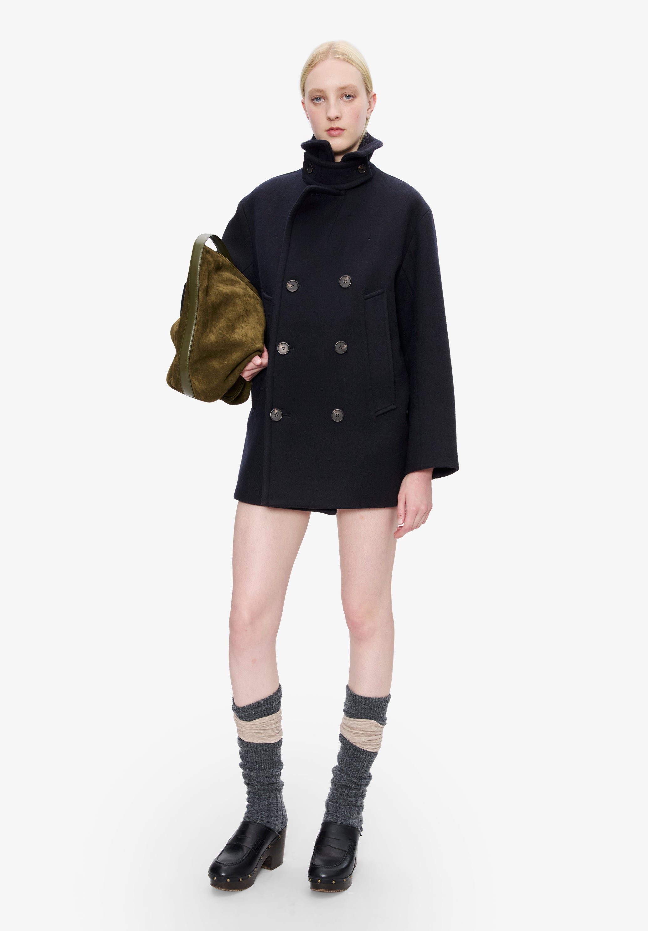 Recycled wool pea coat - 1