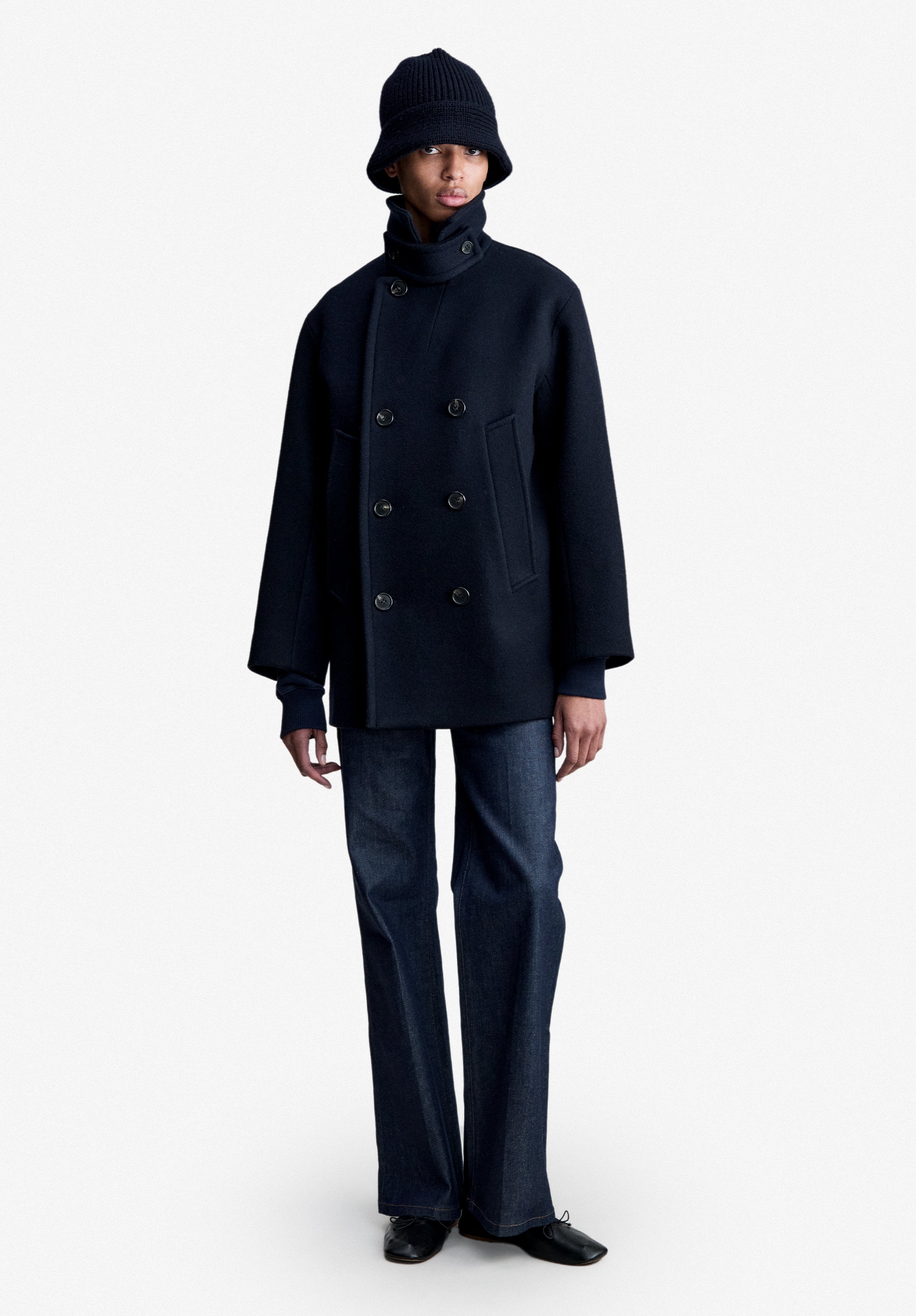 Recycled wool pea coat - 1
