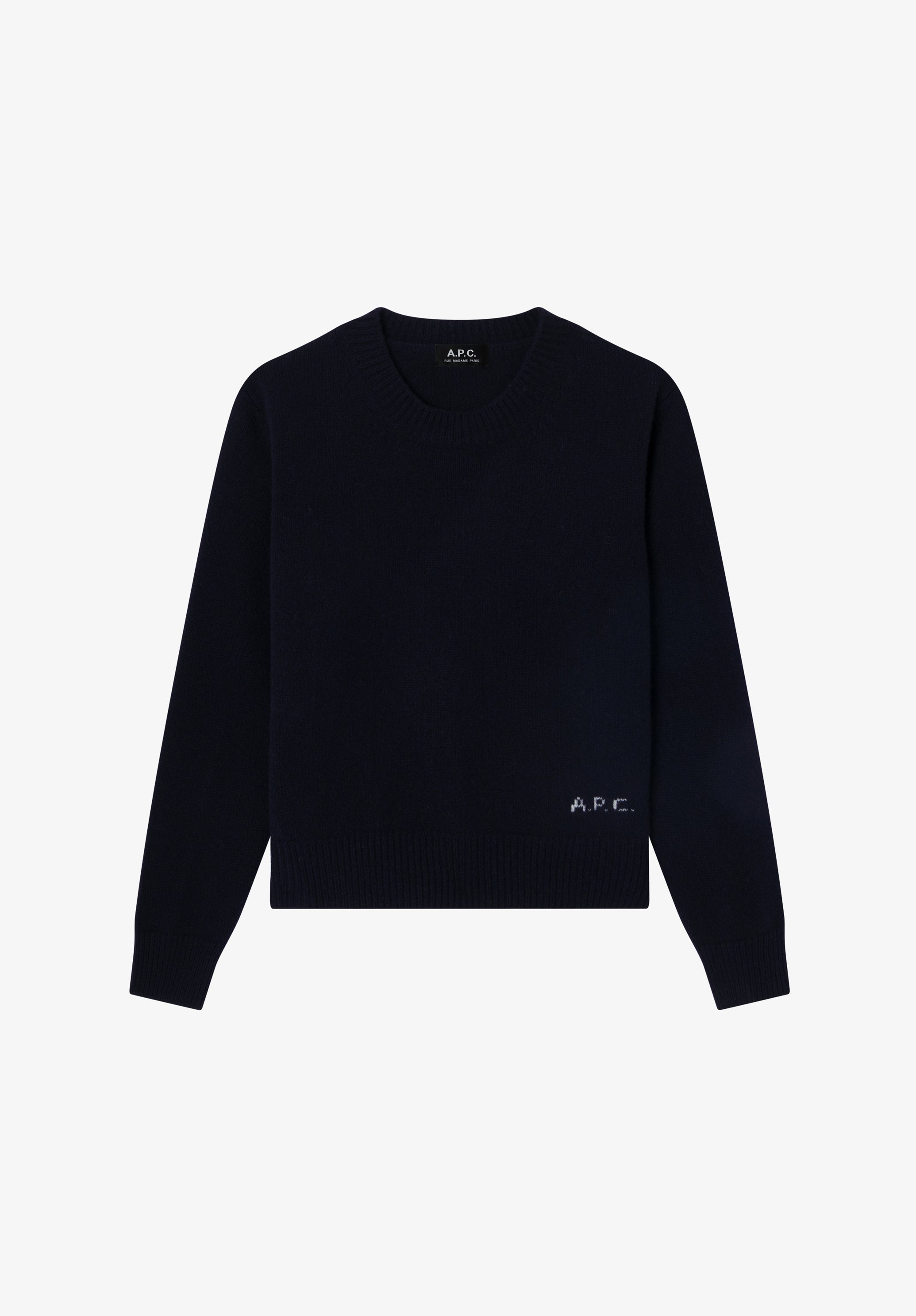 Navy blue boxy wool sweater - 0