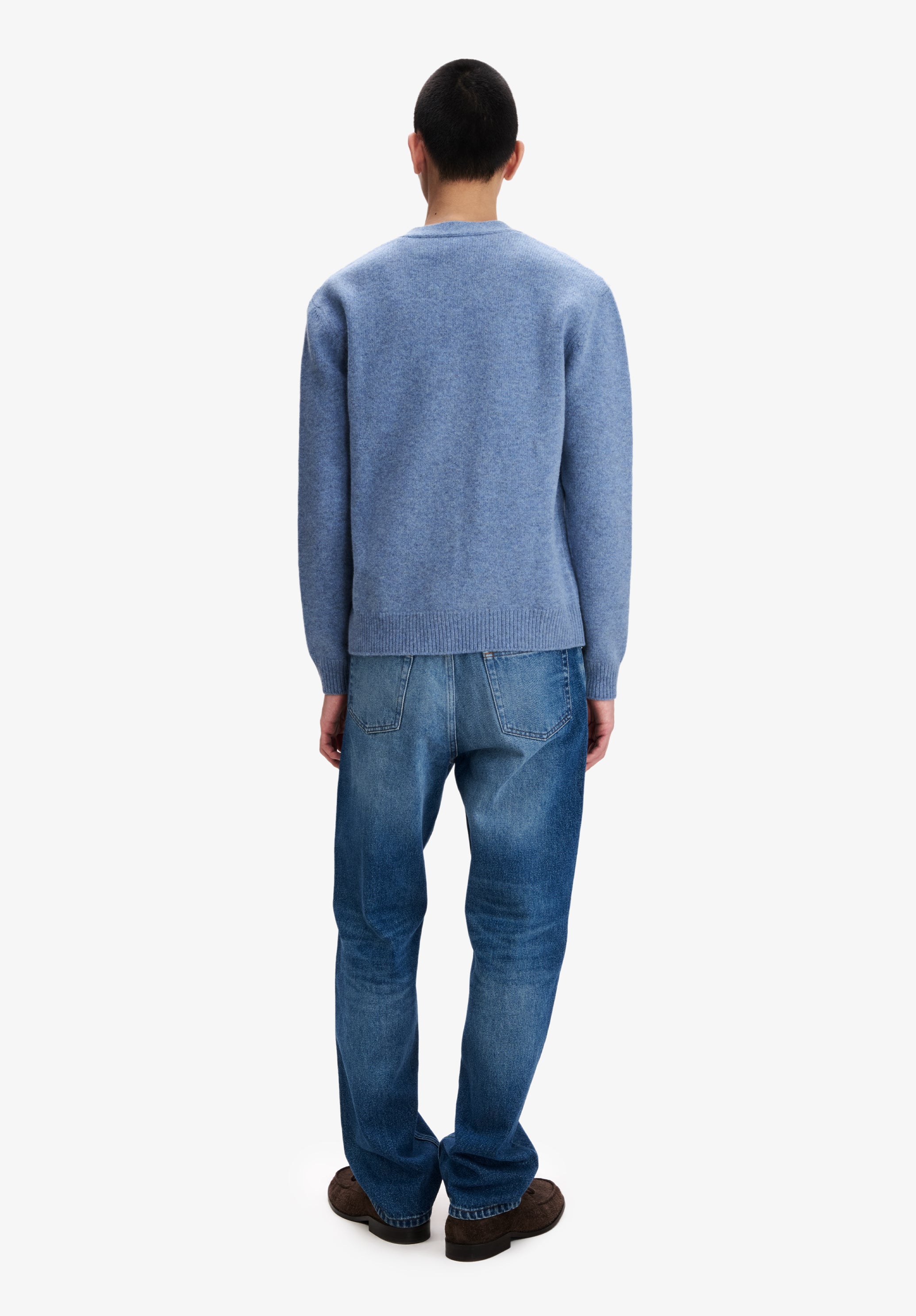 Loose grey-blue wool cardigan - 2