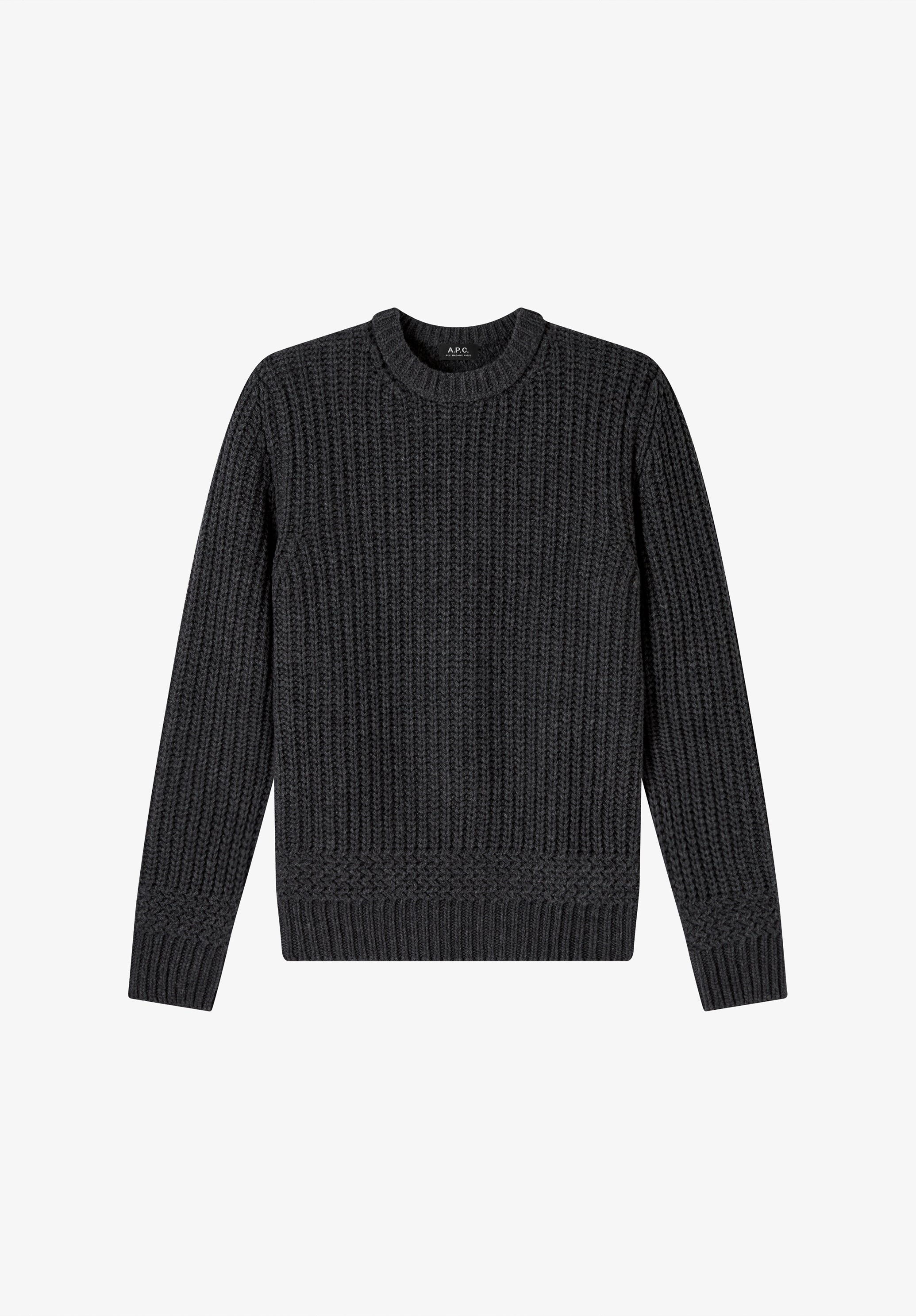 Charcoal grey sweater in recycled wool - 0