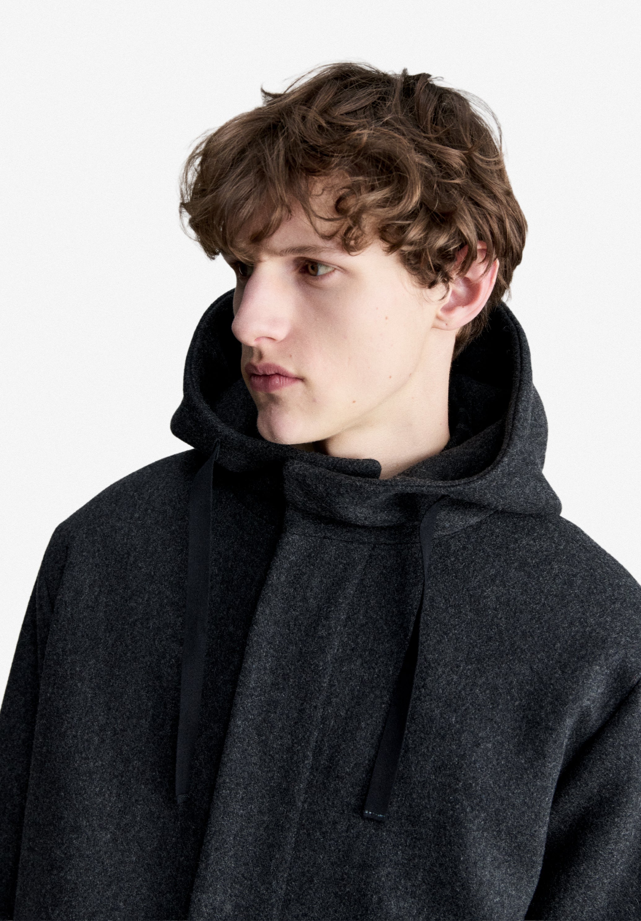Charcoal grey wool parka - 4