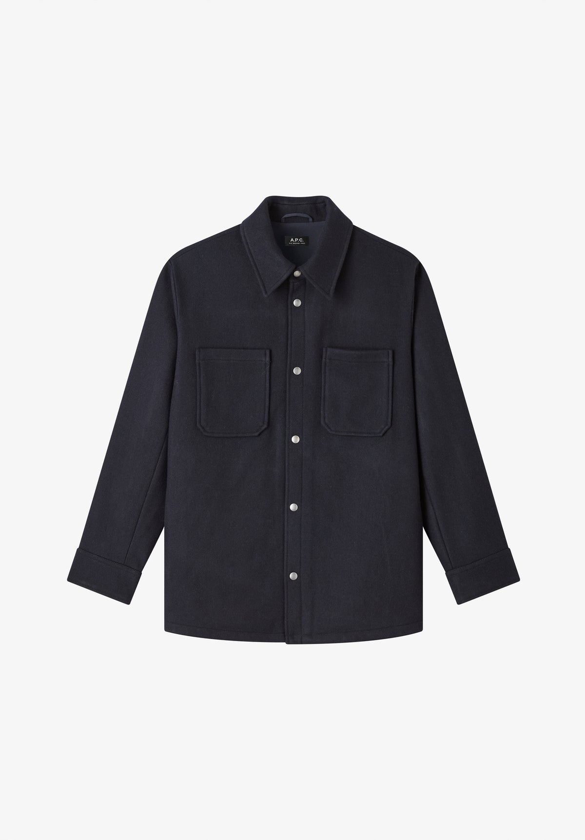 Thick heather navy blue wool jacket - 0