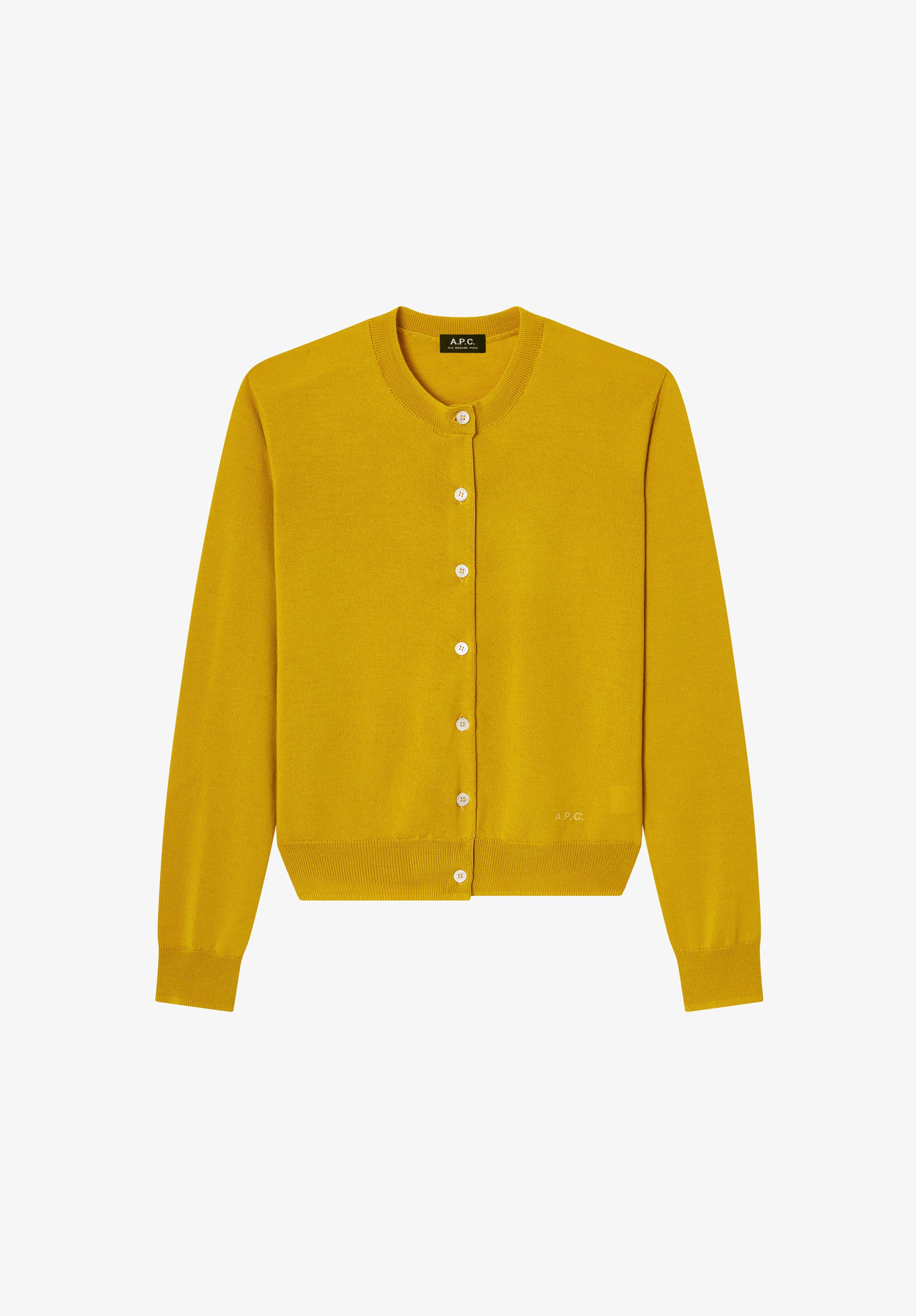 Yellow wool cardigan - 0
