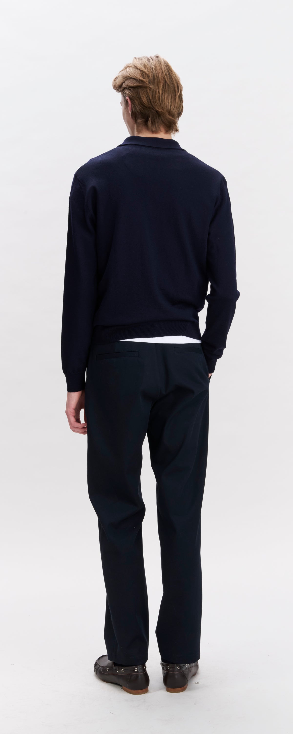 Long-sleeved wool polo shirt - 2