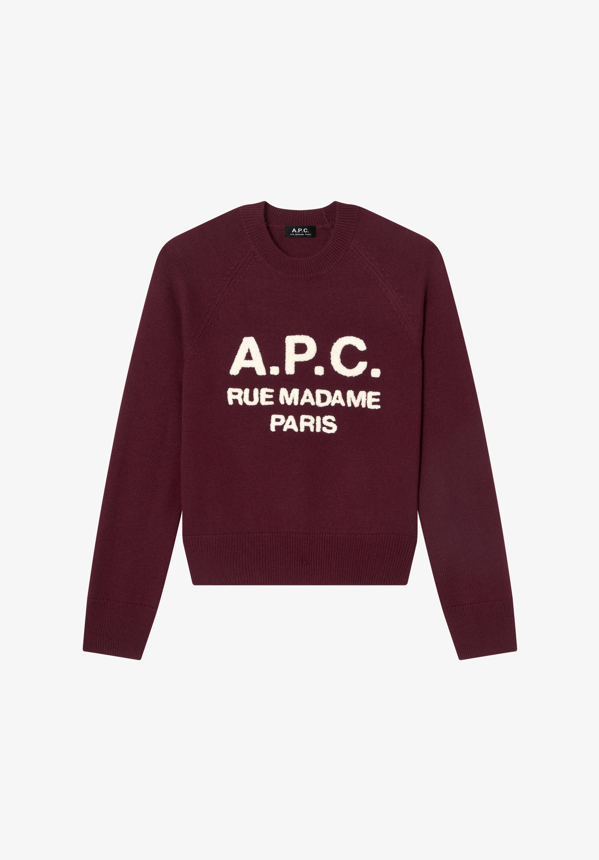 Burgundy sweater with A.P.C. logo - 0