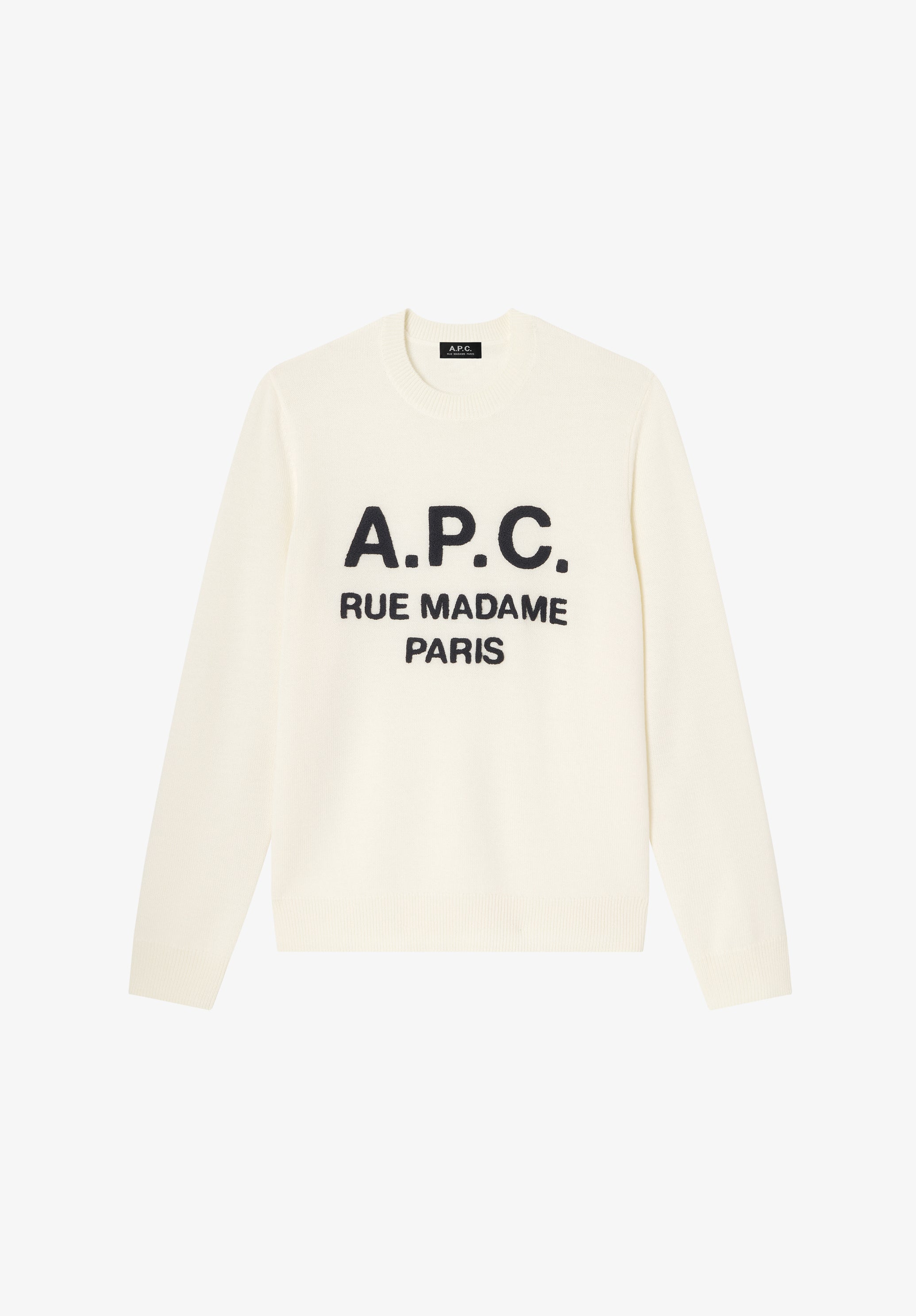 Ecru sweater with A.P.C. logo - 0