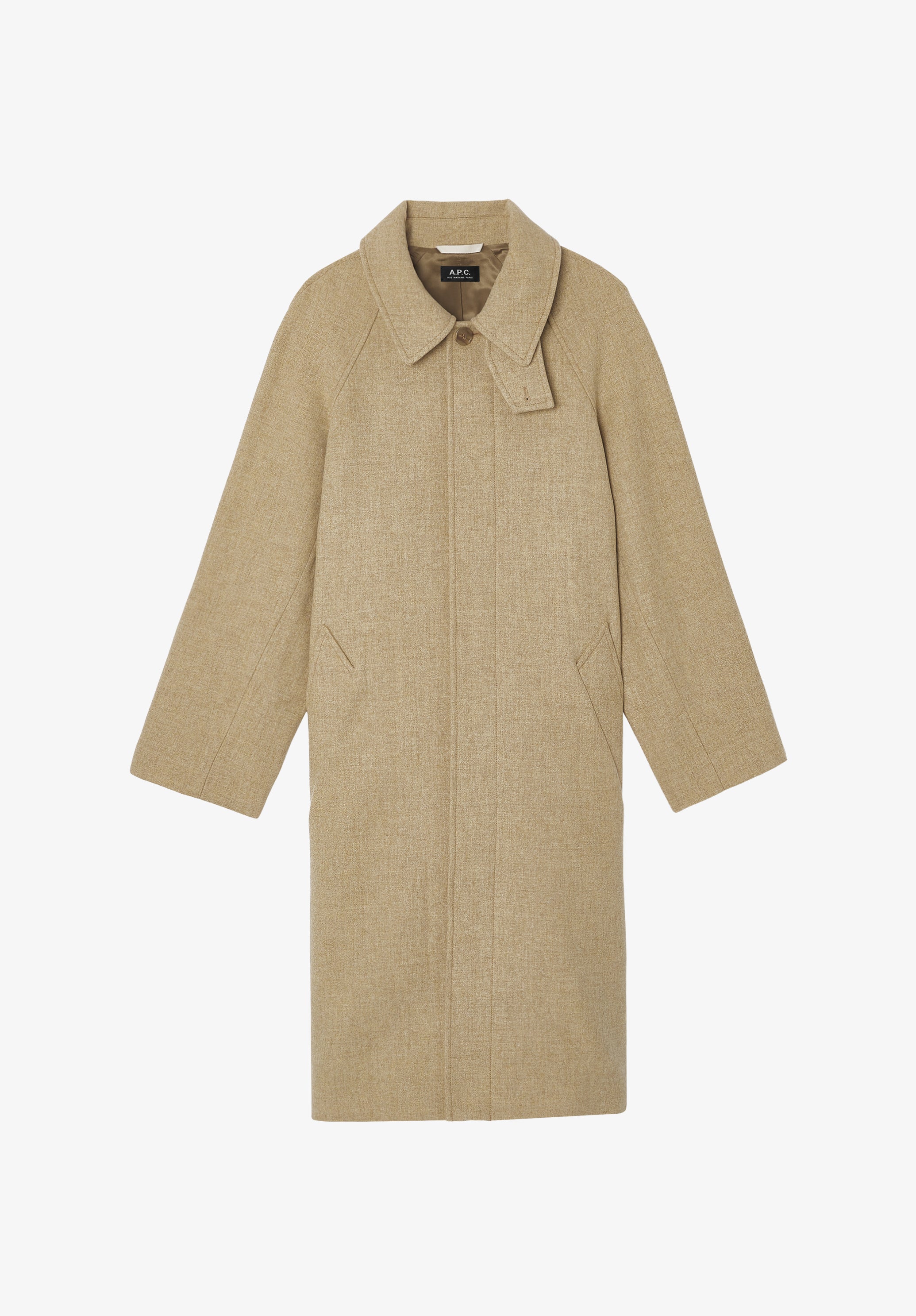 Solid-colour coat with raglan sleeves - 0