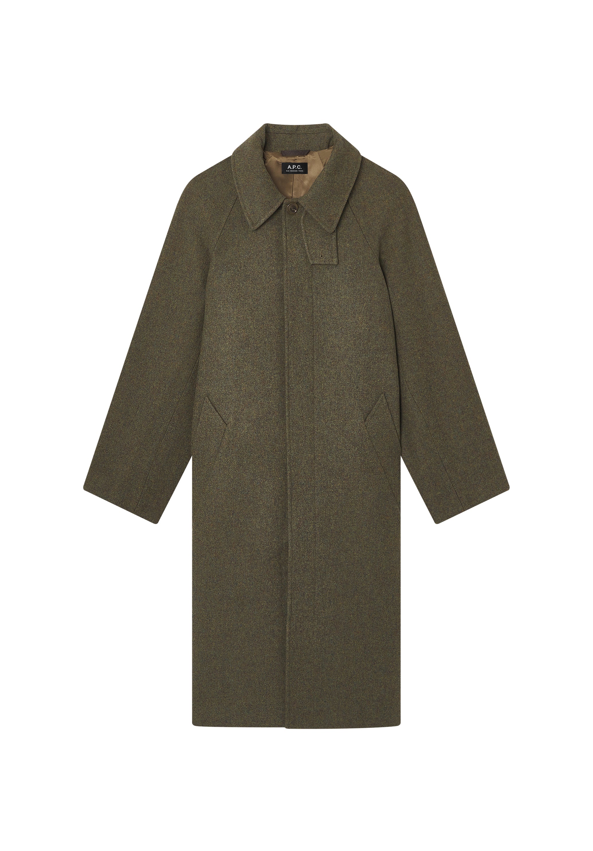 Solid-colour coat with raglan sleeves - 0
