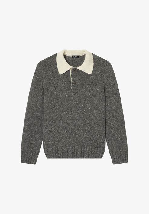 Jumper with contrasting polo shirt collar