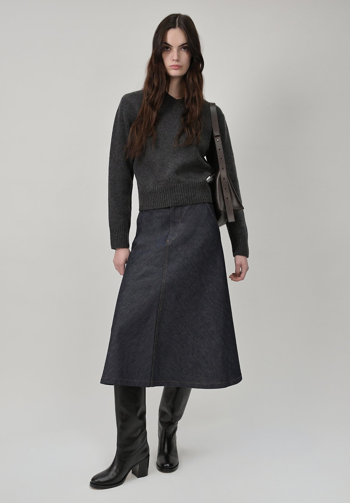 Charcoal grey sweater in recycled wool