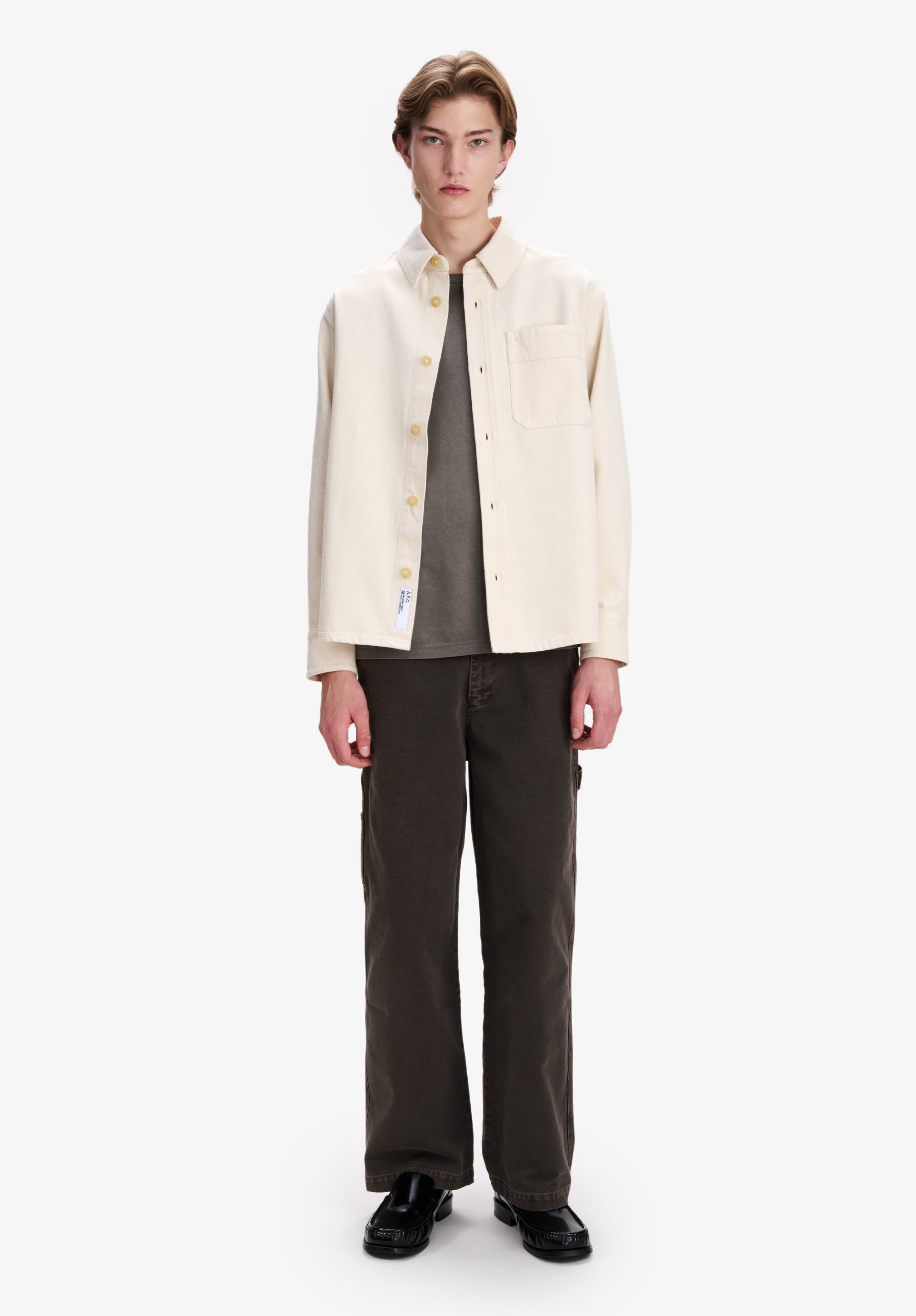 Loose off-white denim overshirt - 1