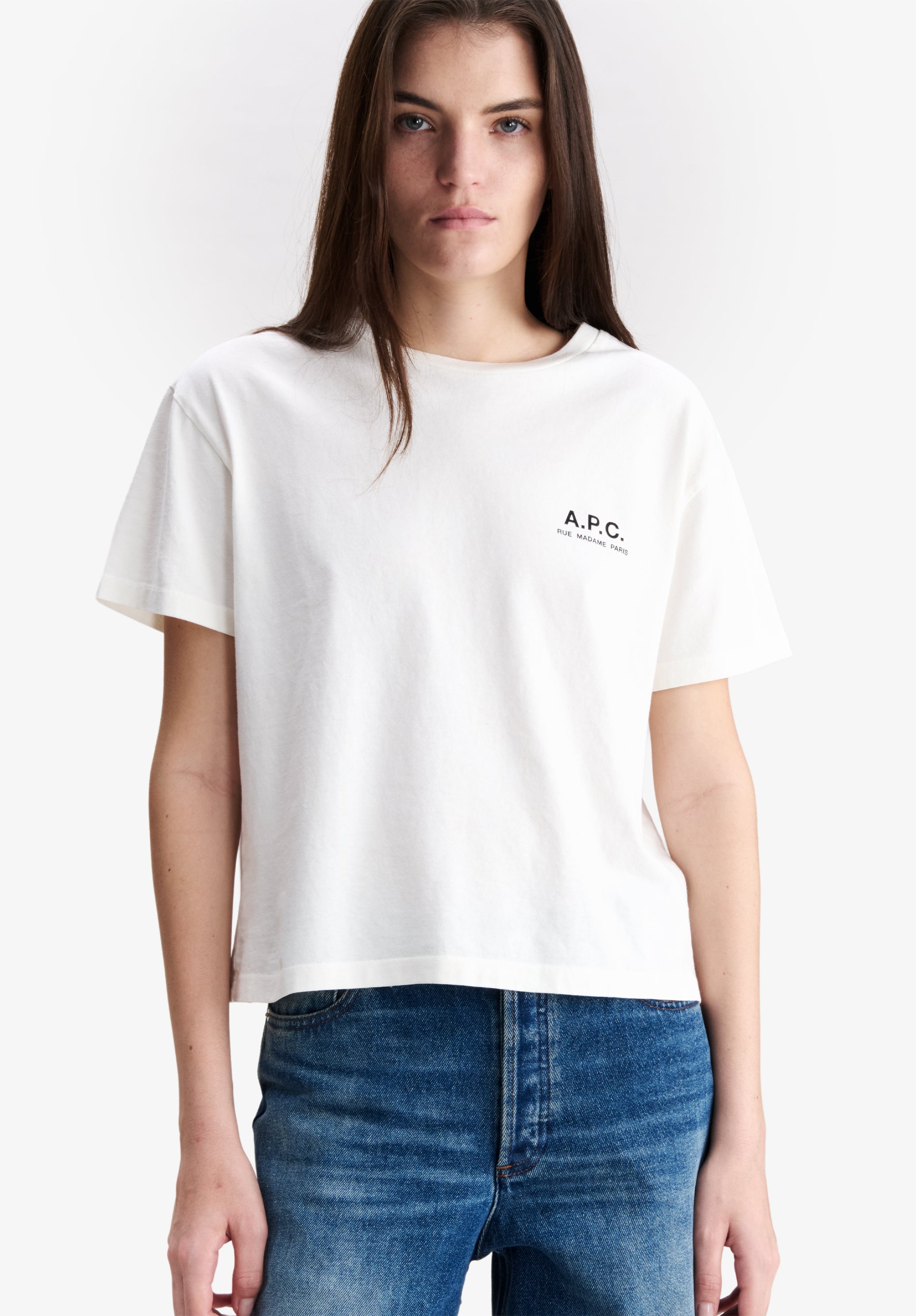 Off-white t-shirt with A.P.C. Rue Madame logo | A.P.C.