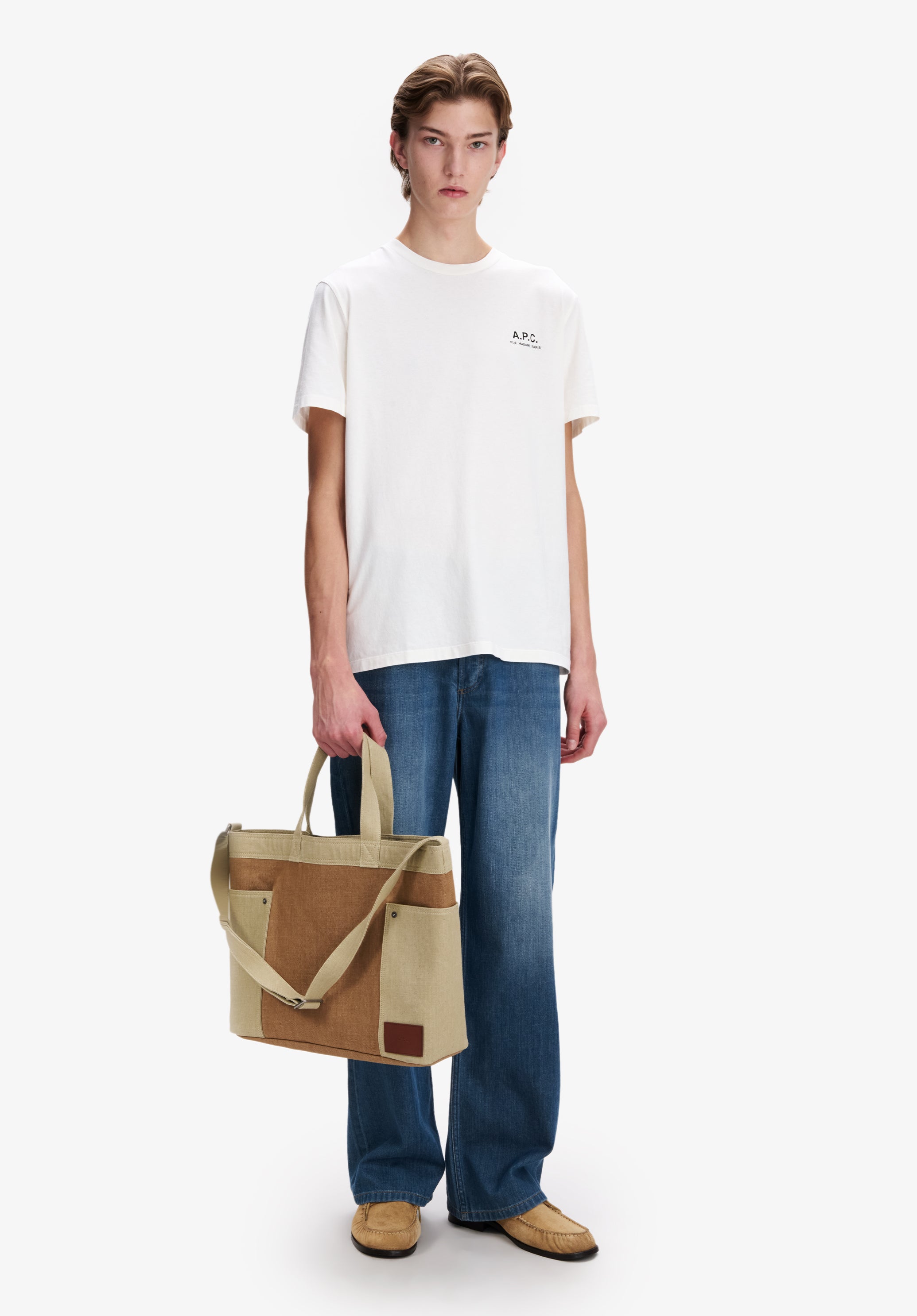 Off-white t-shirt with A.P.C. Rue Madame logo - 1