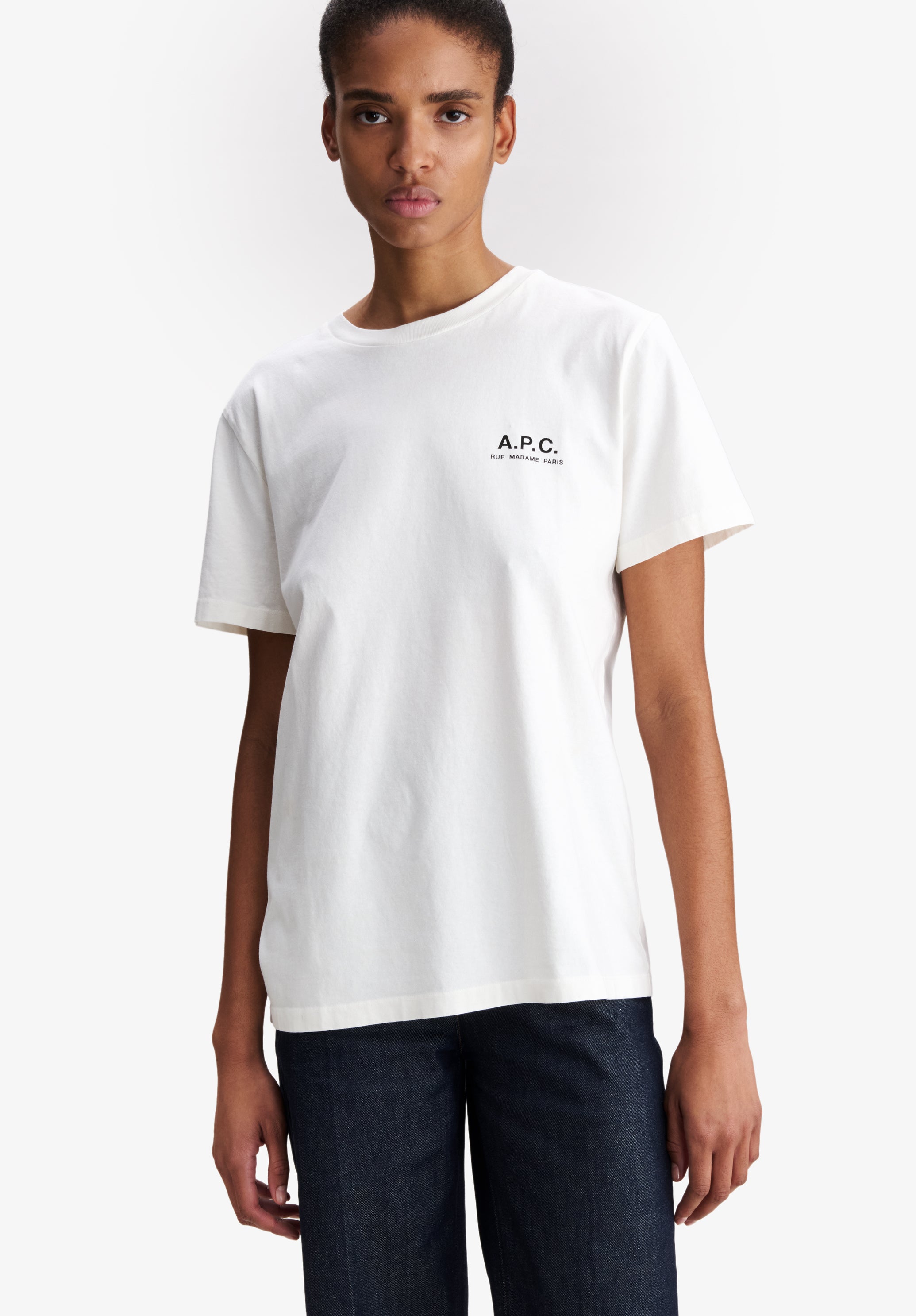Off-white t-shirt with A.P.C. Rue Madame logo - 6