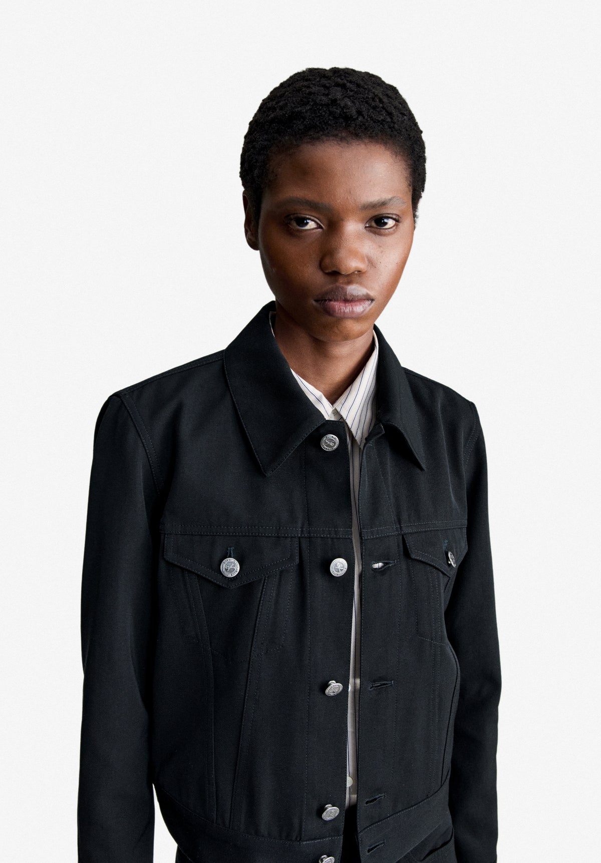 Cropped black jacket - 3