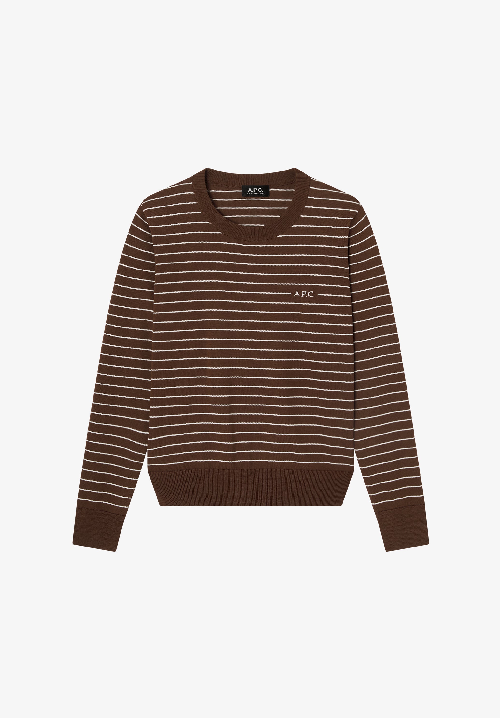 Fitted striped brown sweater - 0