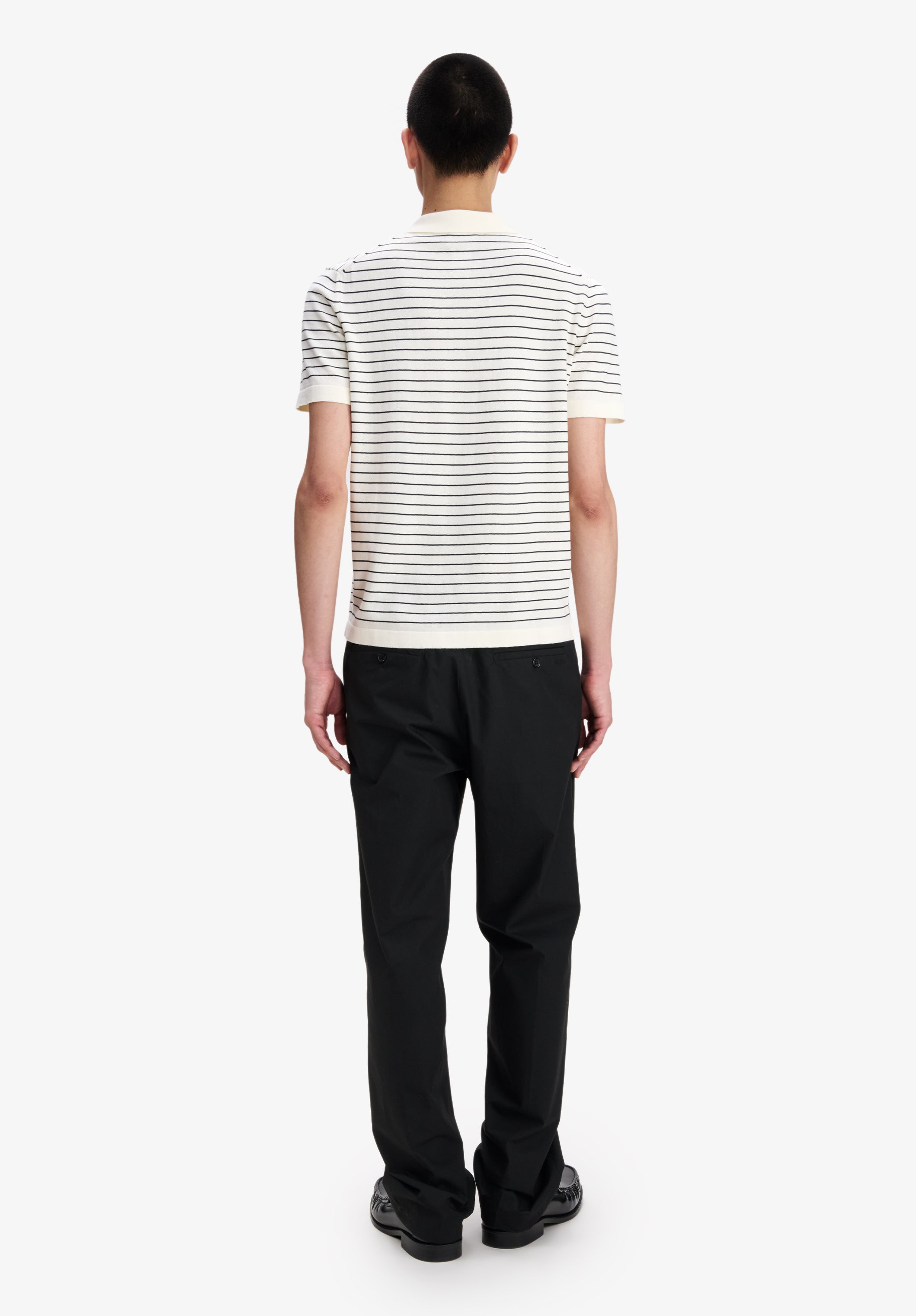 Fitted striped ecru polo - 2