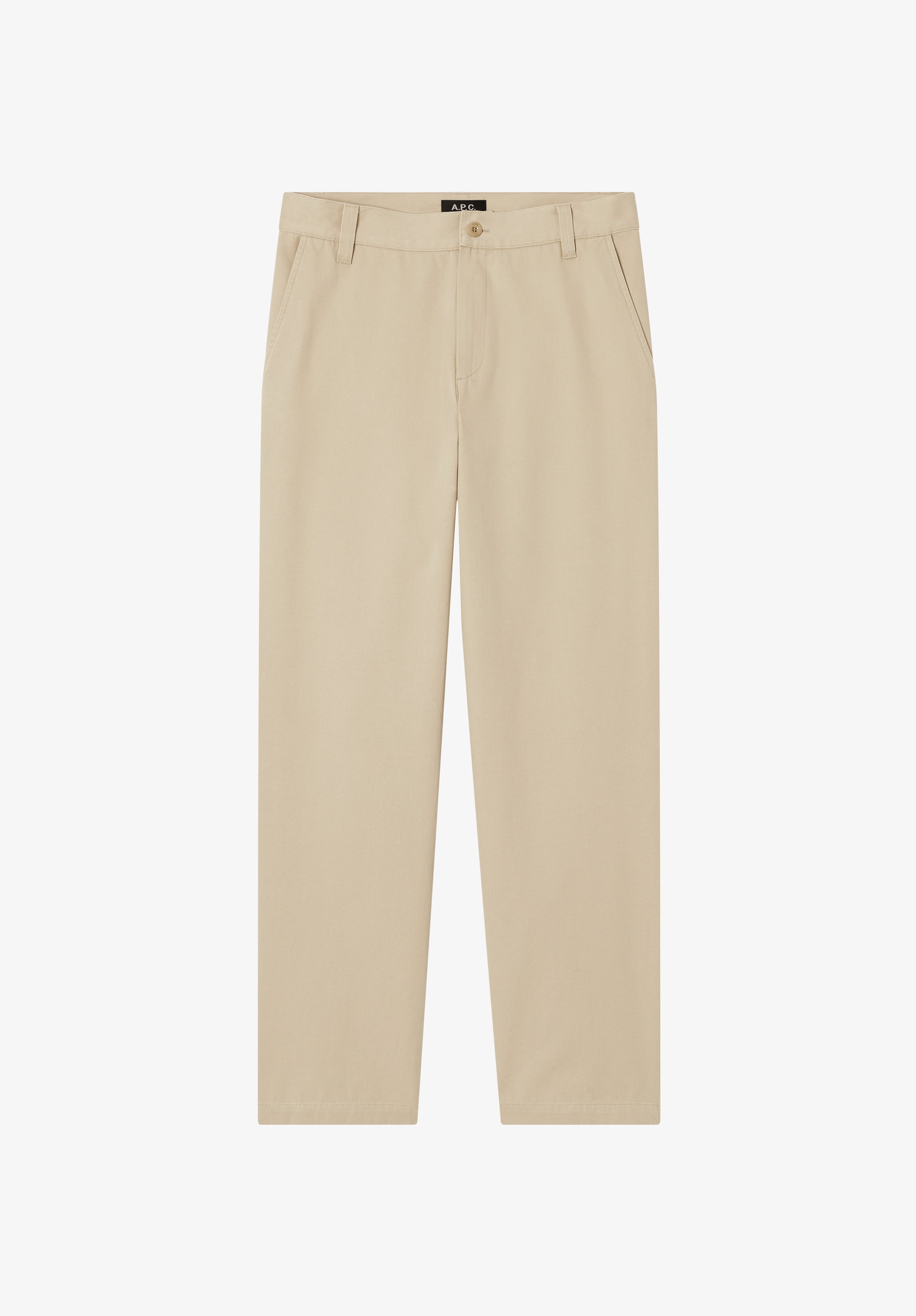 Fitted straight-leg gabardine chinos - 0
