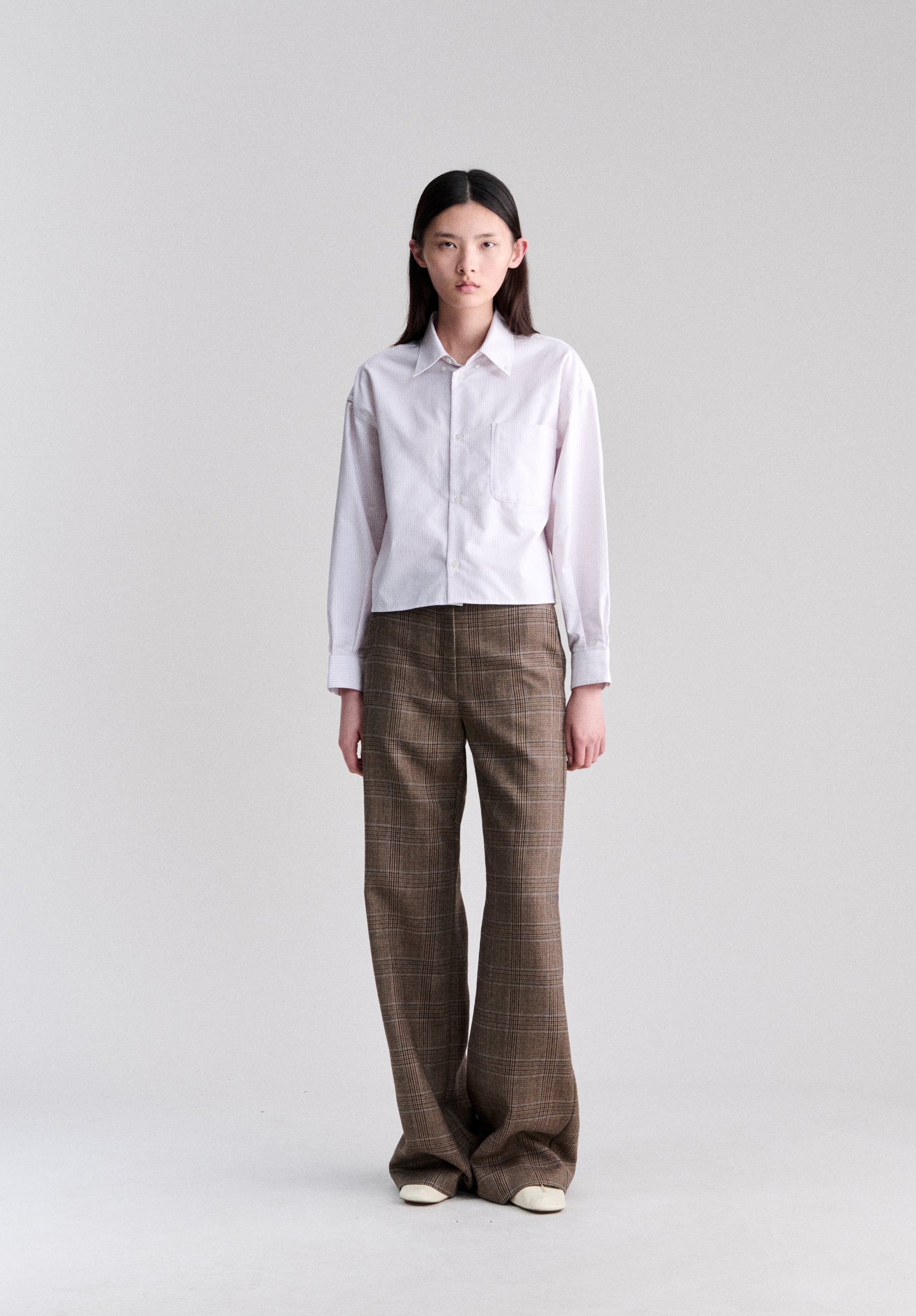 Short lilac oxford shirt