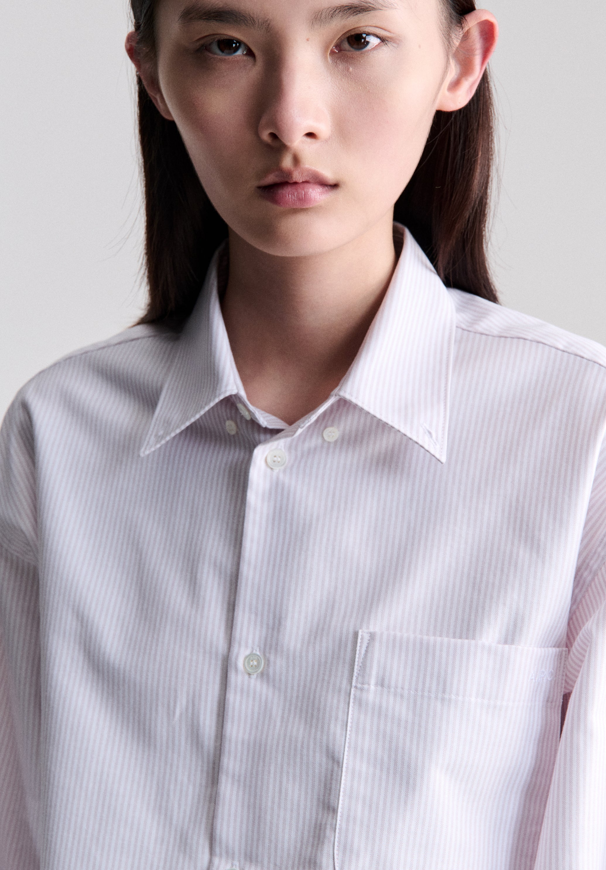 Short lilac oxford shirt