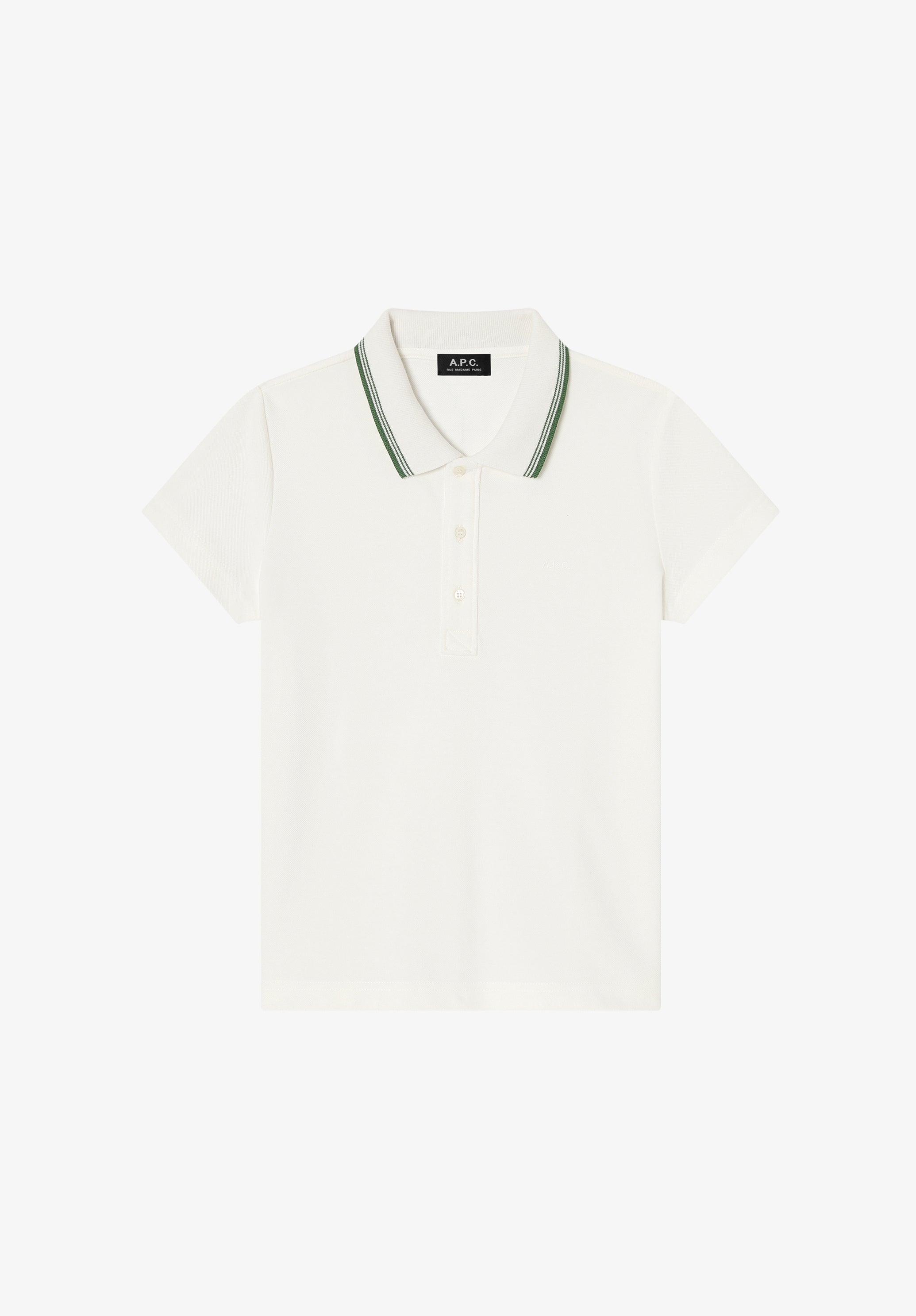 White cotton piqué polo - 0