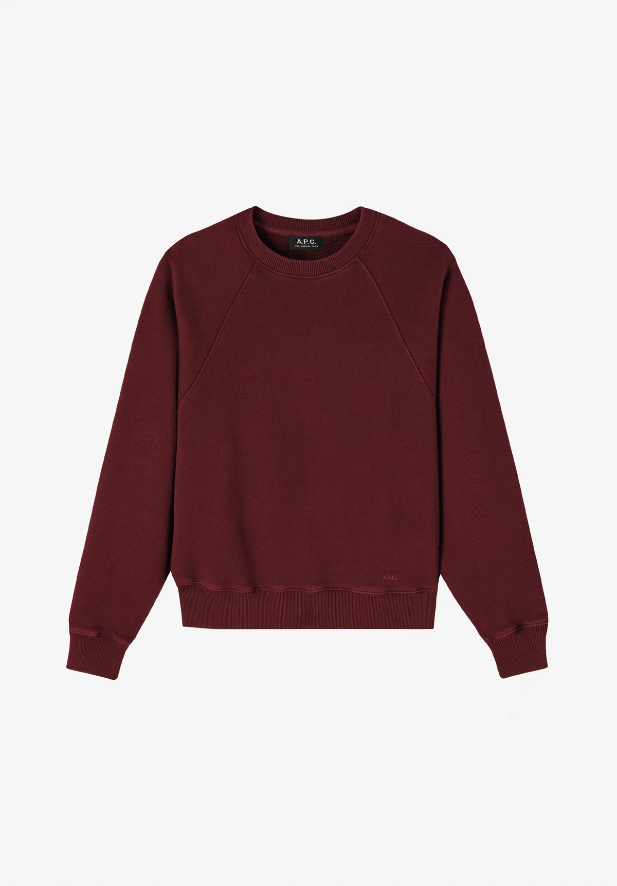 Burgundy sweatshirt with raglan sleeves