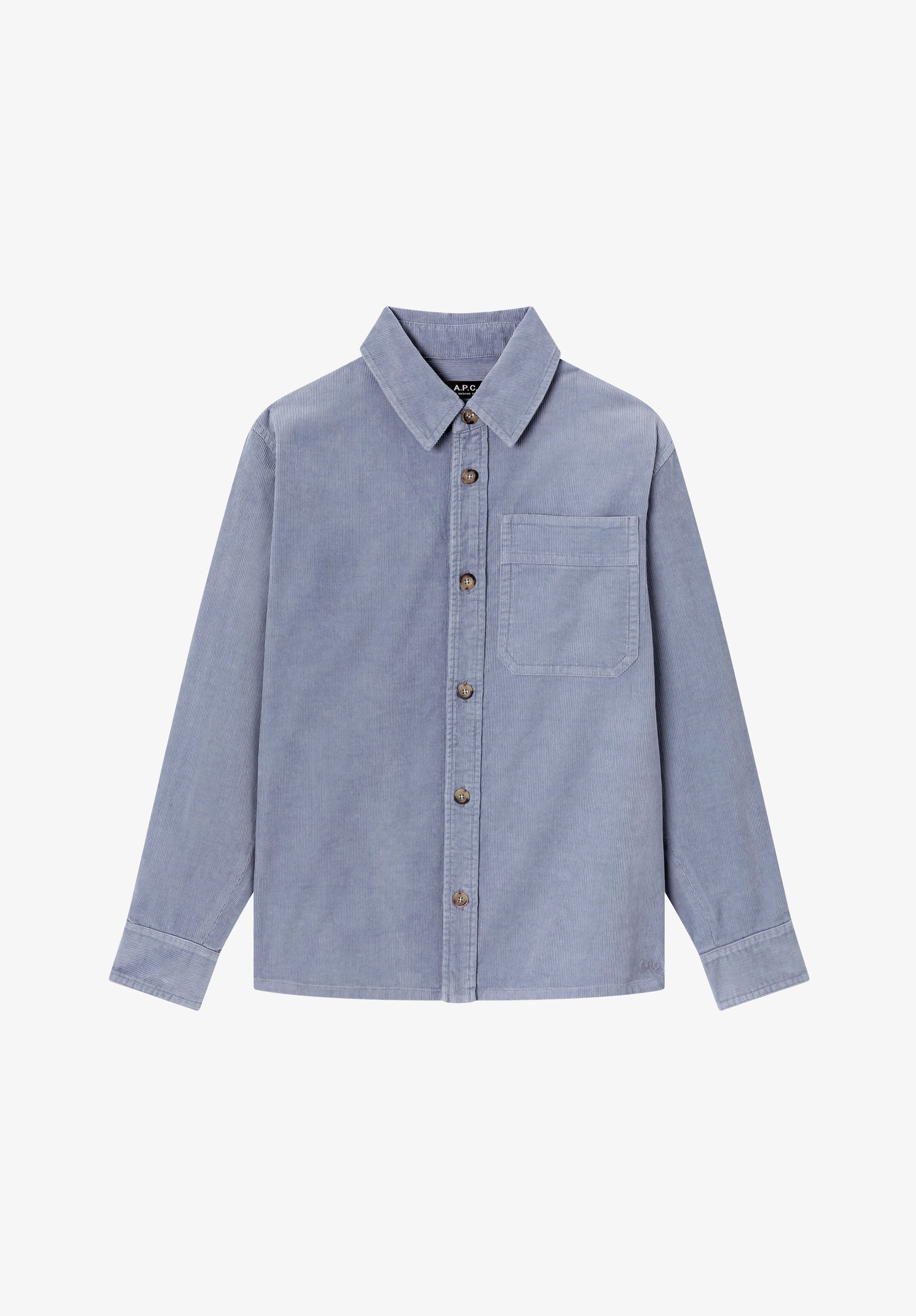 Oversized overshirt in stone-washed corduroy - 0