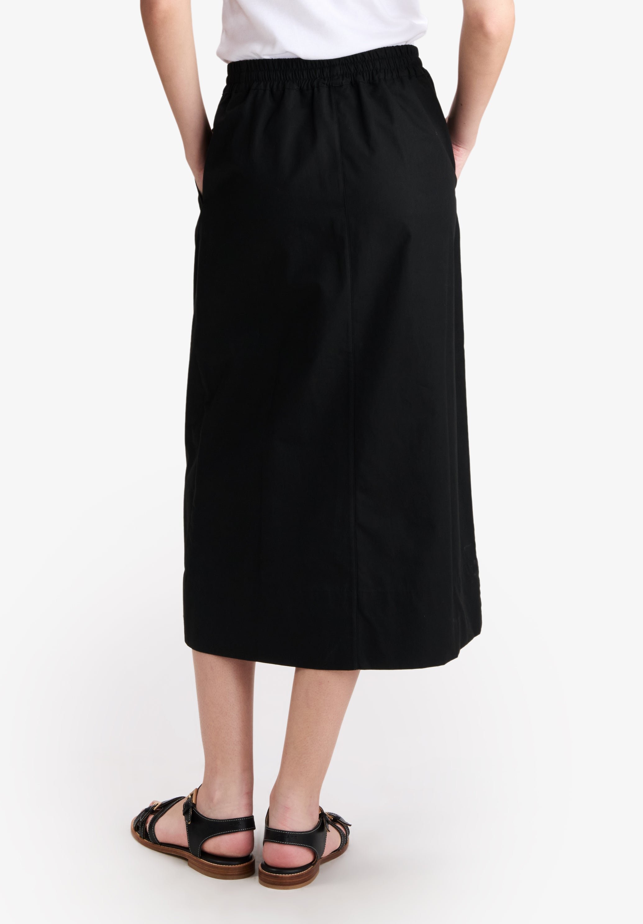 Long black organic cotton skirt - 4