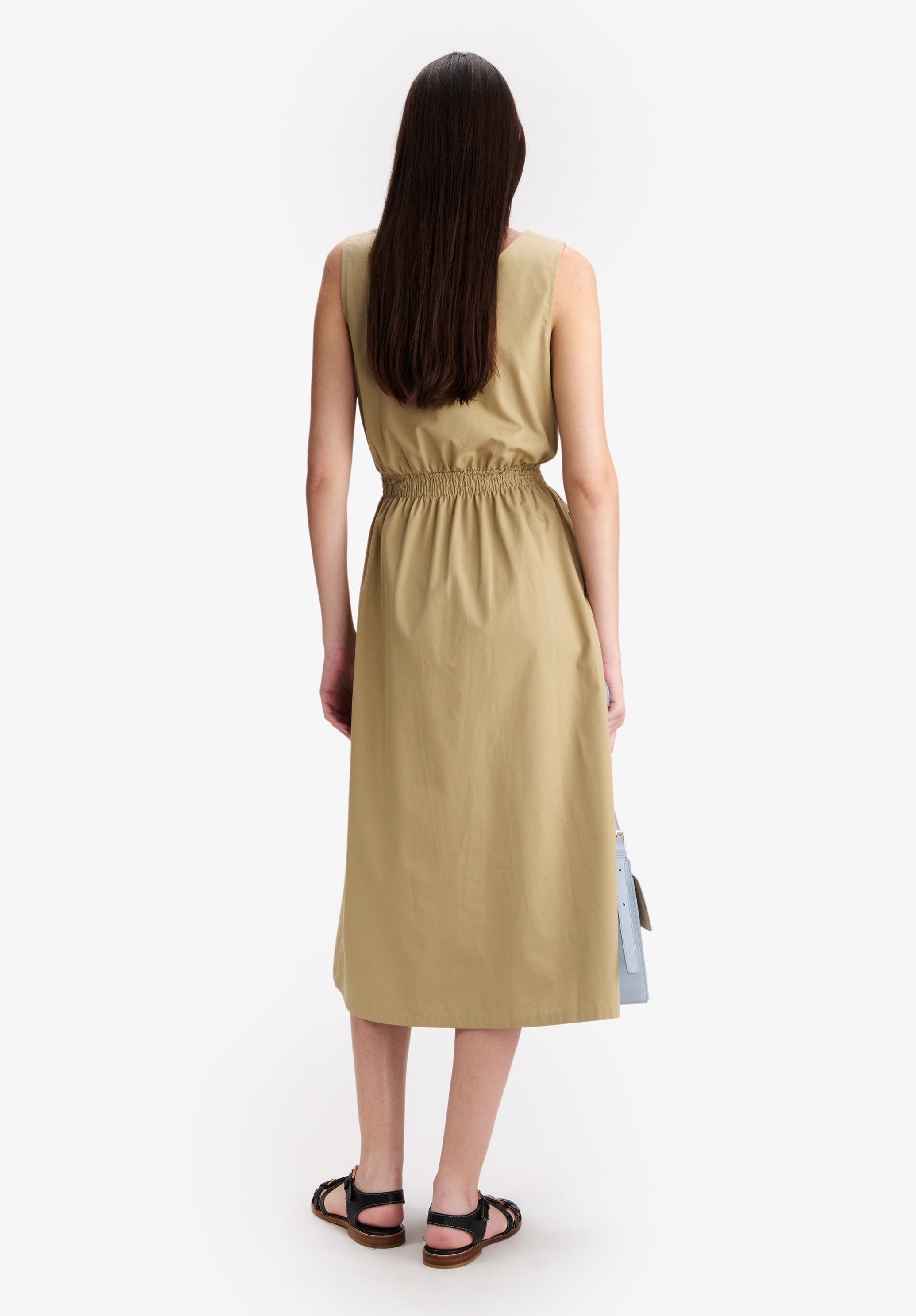 Sleeveless beige dress - 2