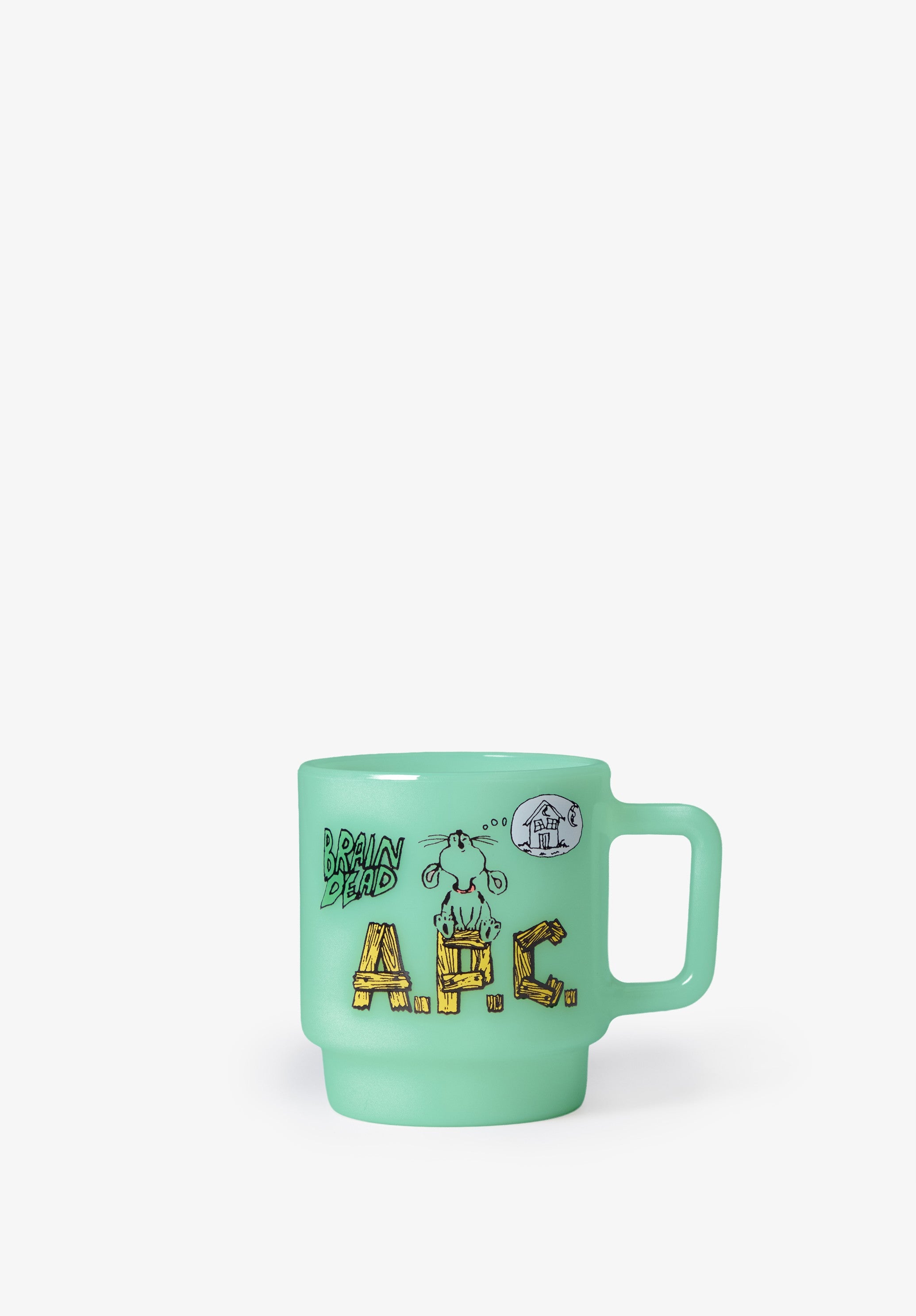 A.P.C. x Brain Dead Milk glass mug