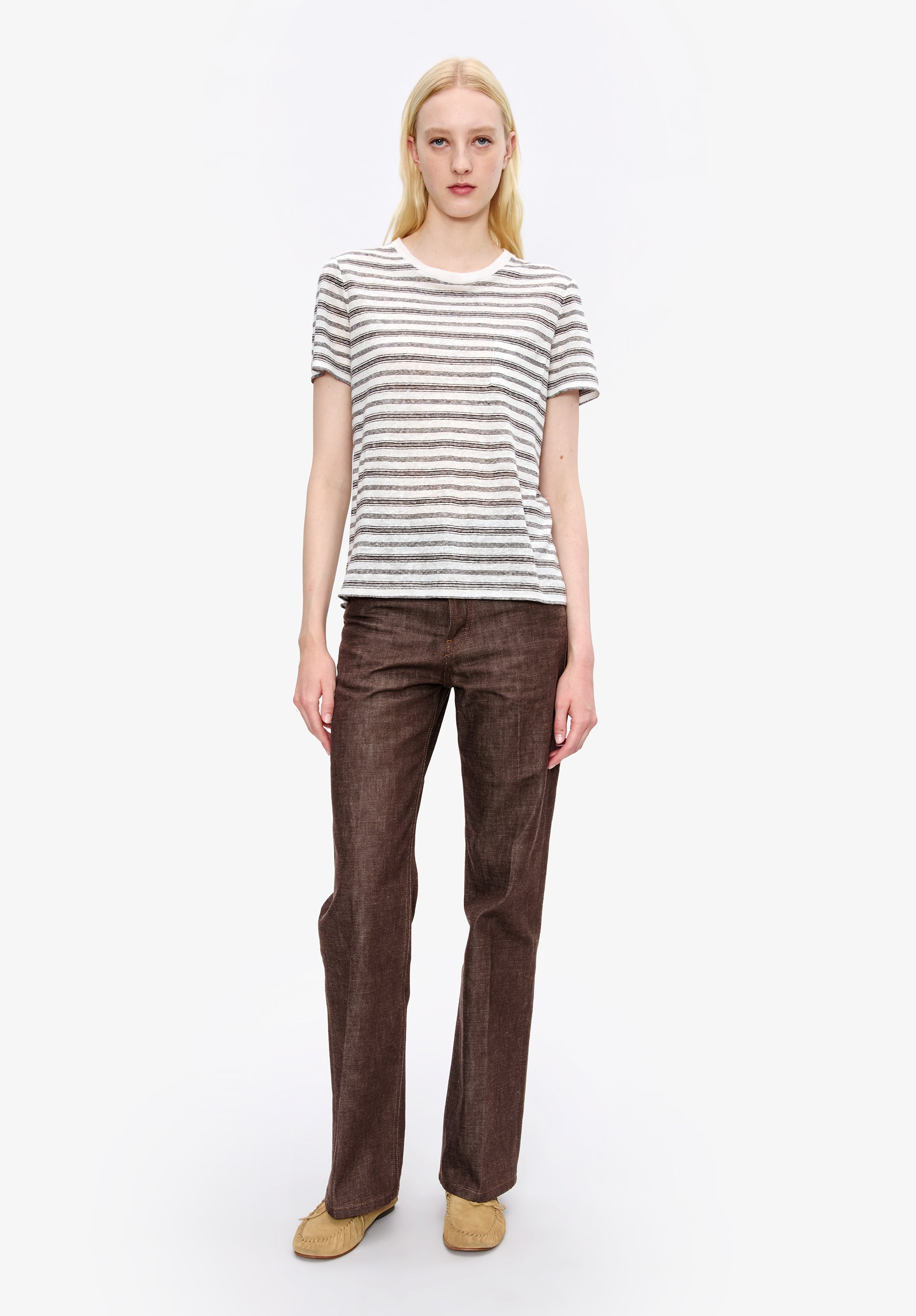 Striped linen T-shirt - 1