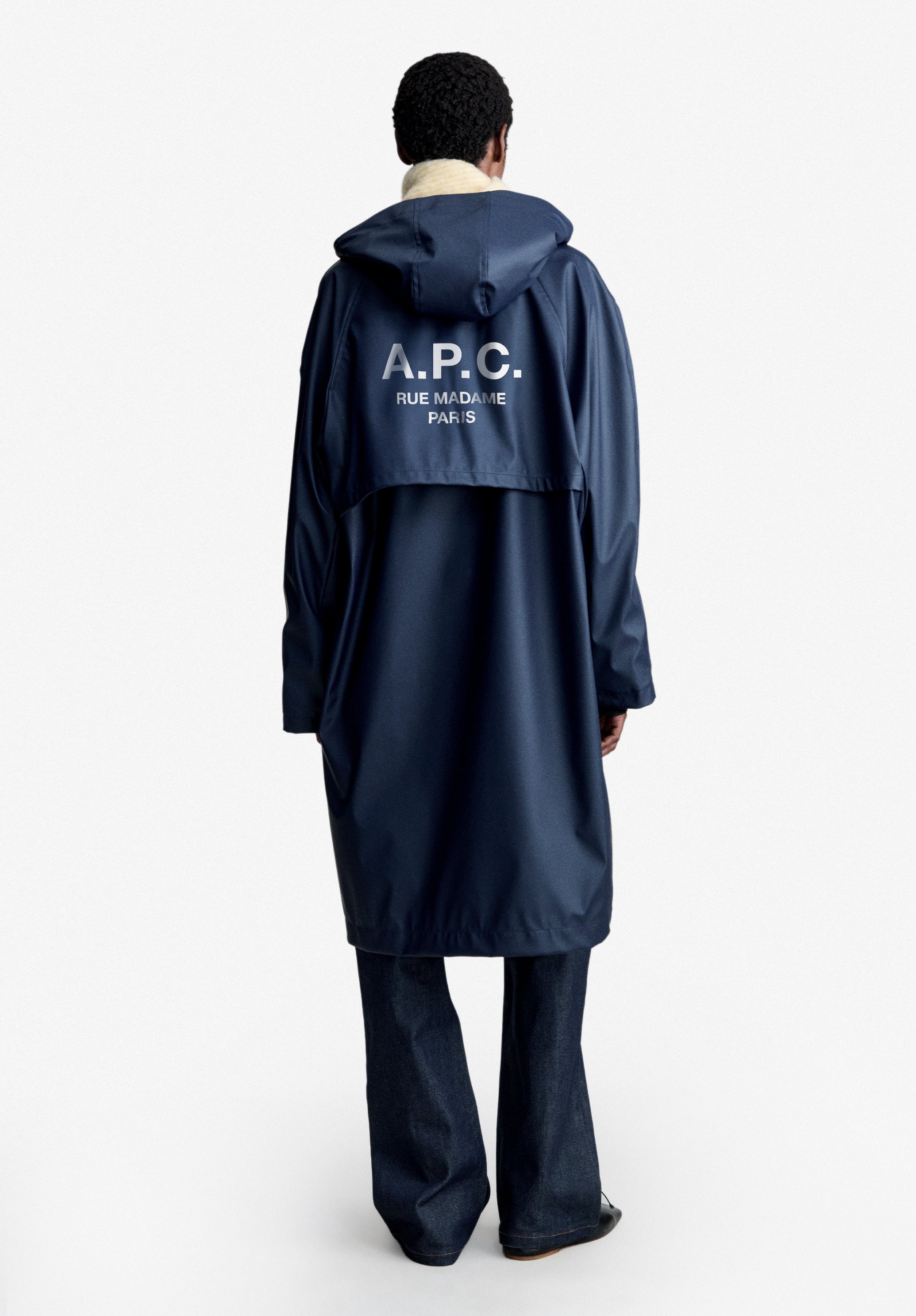 Long loose-fit navy blue parka | A.P.C.